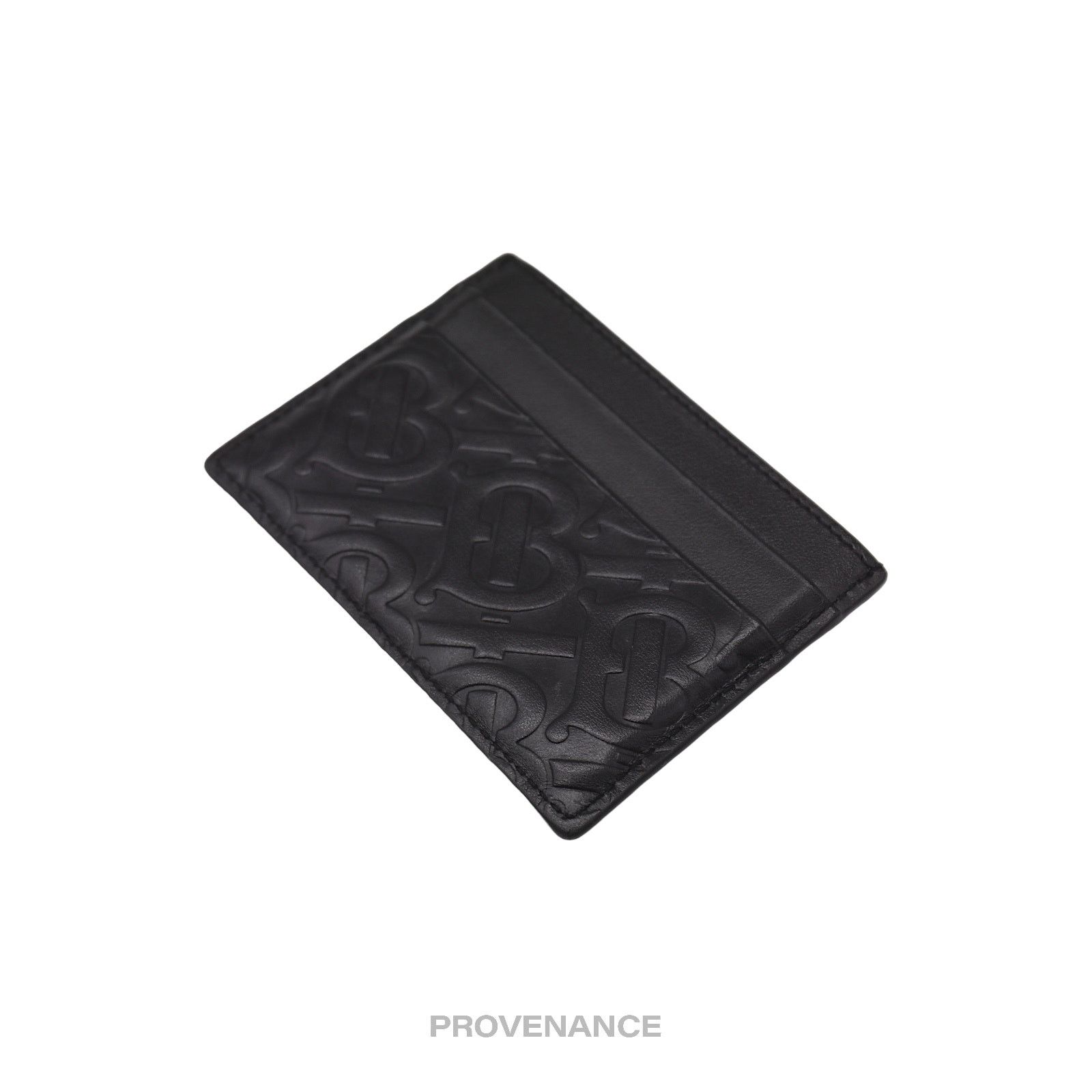 Burberry 🔴 Burberry TB Monogram Card Holder Wallet - Embossed Black Size ONE SIZE - 6 Thumbnail