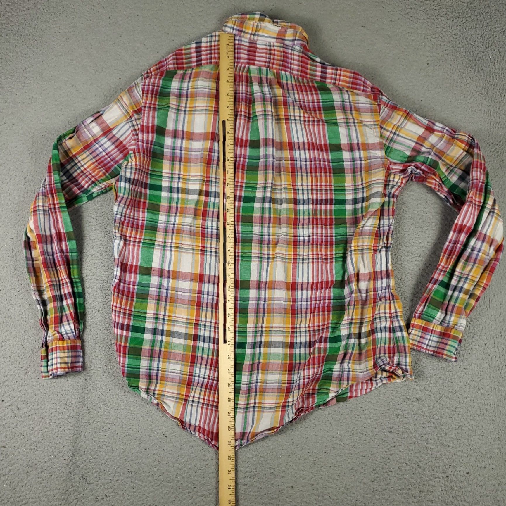 Ralph Lauren VINTAGE Ralph Lauren Shirt Mens XL Long Sleeve Button Up Plaid Linen Casual Classic Size US XL / EU 56 / 4 - 4 Thumbnail