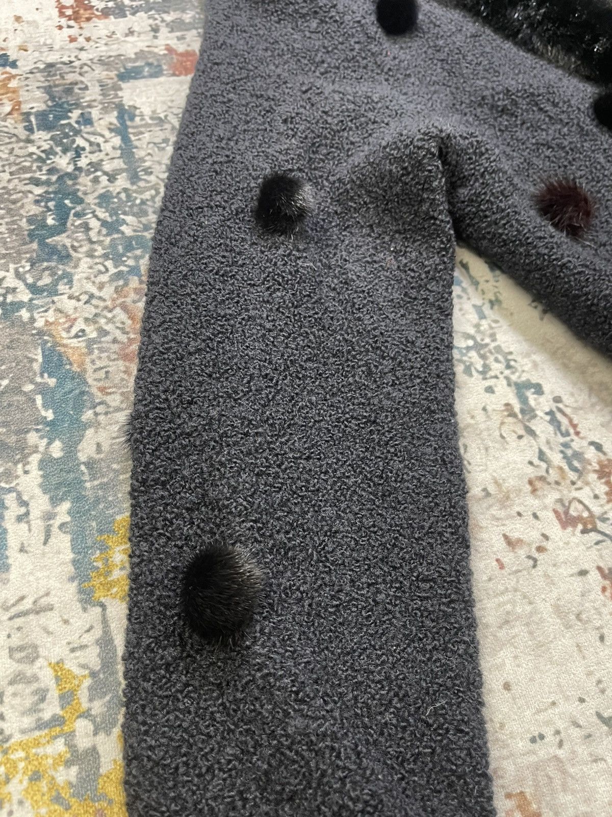 Japanese Brand Boucle Plush Fur Trim Scattered Pom-Poms Jacket Size L / US 10 / IT 46 - 6 Thumbnail