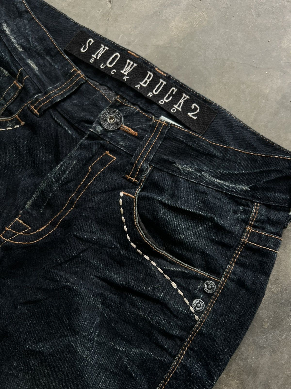 Japanese Brand Buckaroo Baggy Jeans Snow Buck Buckle Back Size US 34 / EU 50 - 6 Thumbnail