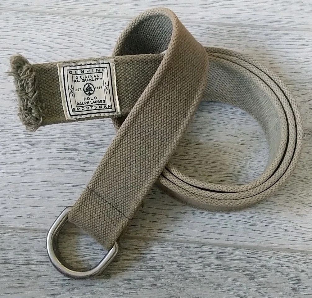 Polo Ralph Lauren Sportsman Polo Ralph Lauren Canvas Belt Olive Brass Buckle Size 46 - 1 Thumbnail