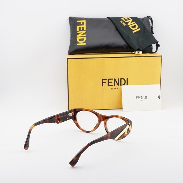 Fendi Fendi FE50092I 053 Women Eyeglasses Havana 52mm Cat Eye Fram Size ONE SIZE - 8 Thumbnail