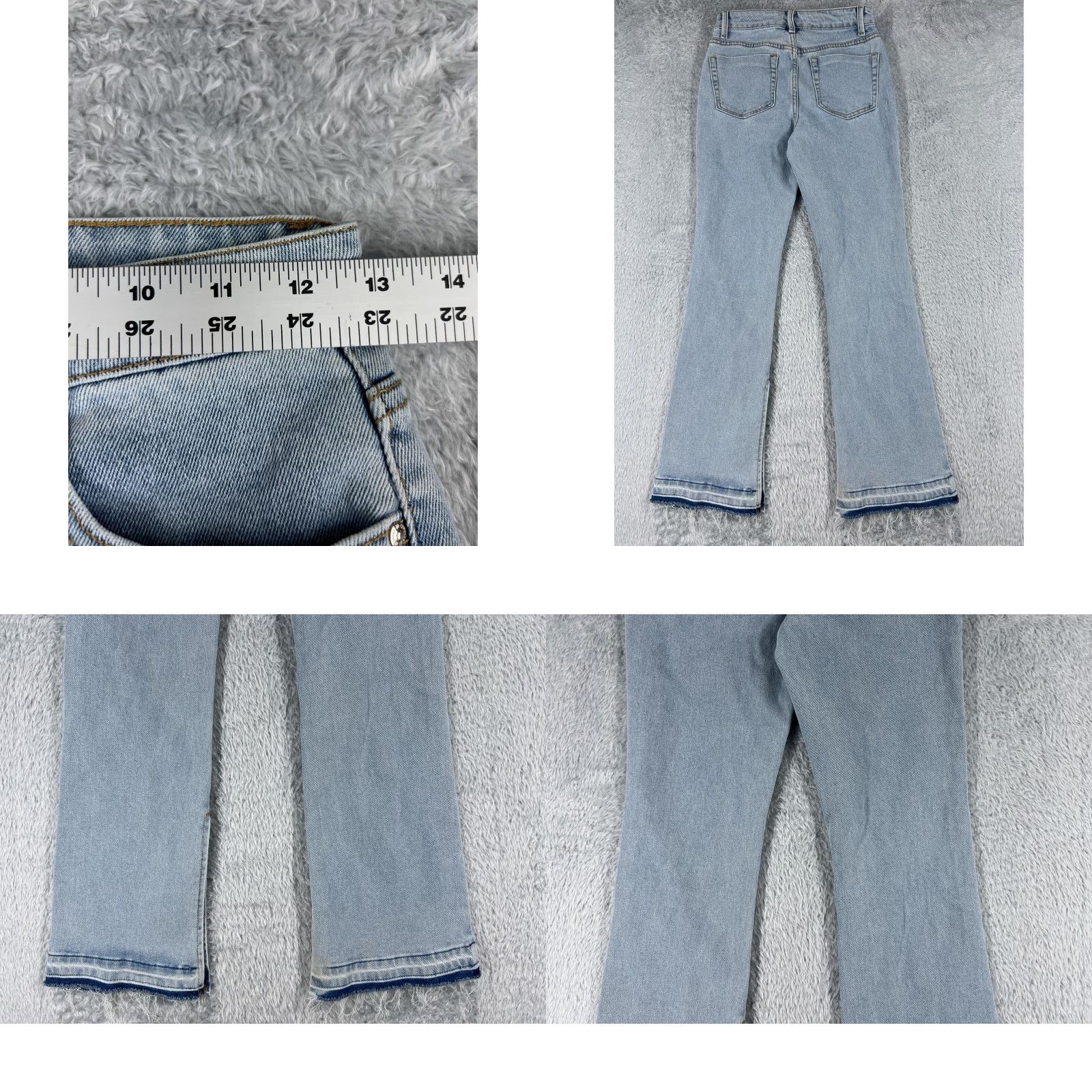 Forever 21 FOREVER 21 Jeans Women 24 Blue Denim Flared Slit Ankle Mid Cotton 24x29 Vintage No Size 42" / US 20 - 9 Thumbnail