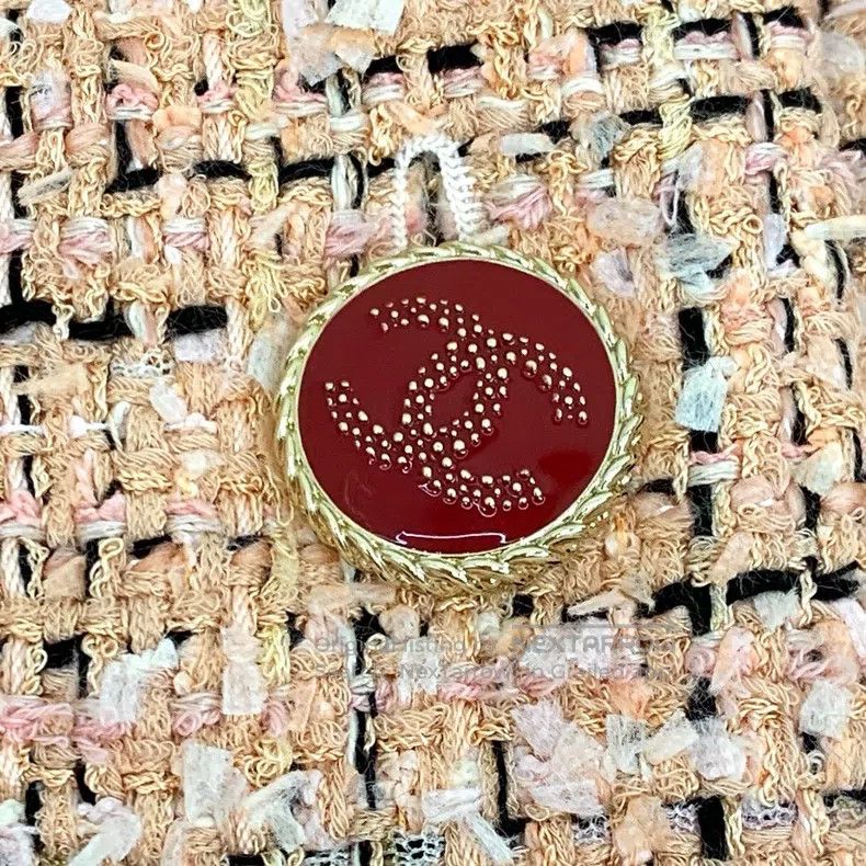 Chanel Chanel Orange cotton lapel single-breasted woven tweed jac Size XS / US 0-2 / IT 36-38 - 5 Thumbnail