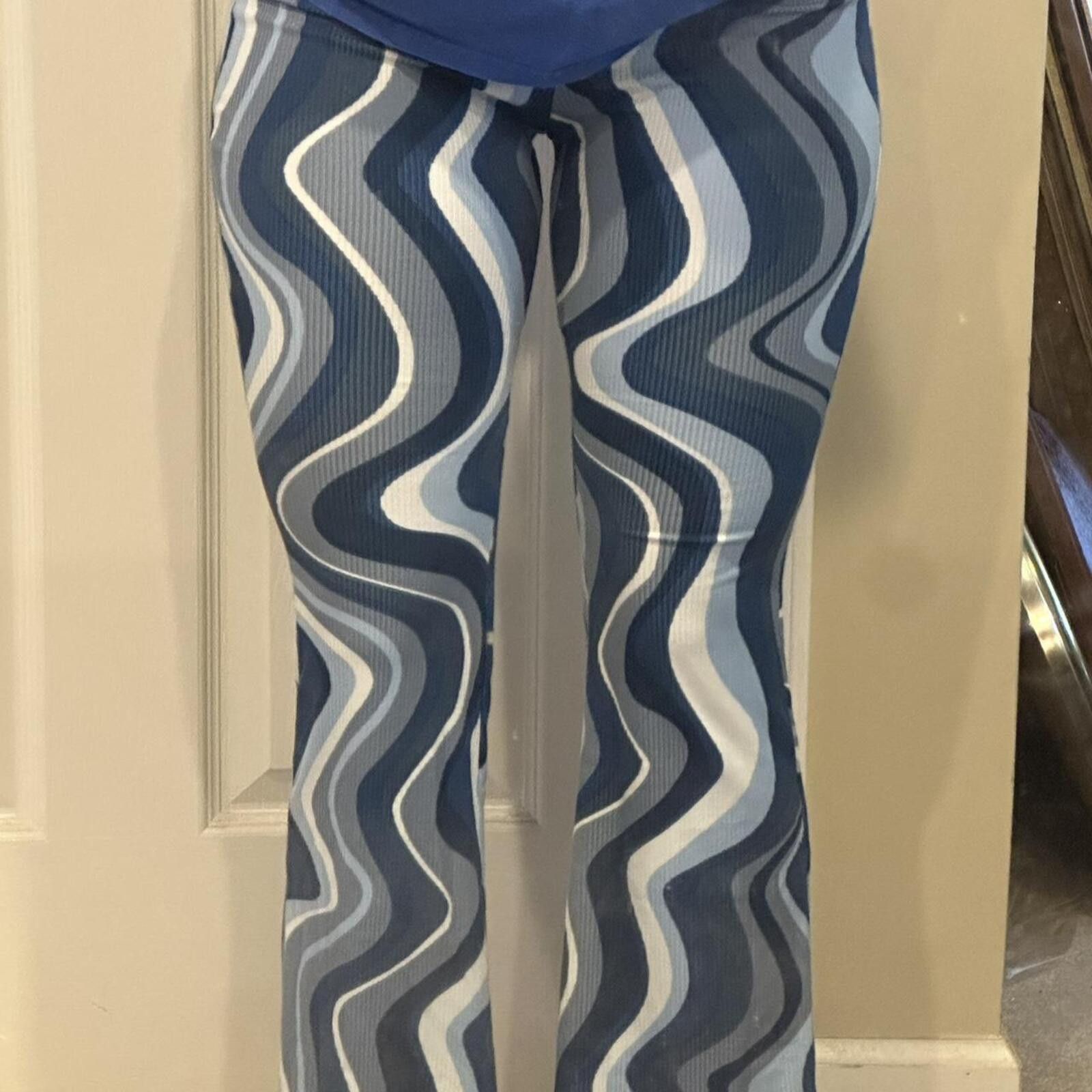 Other Planet Gold Women's Blue Leggings Size 28" / US 6 / IT 42 - 2 Thumbnail