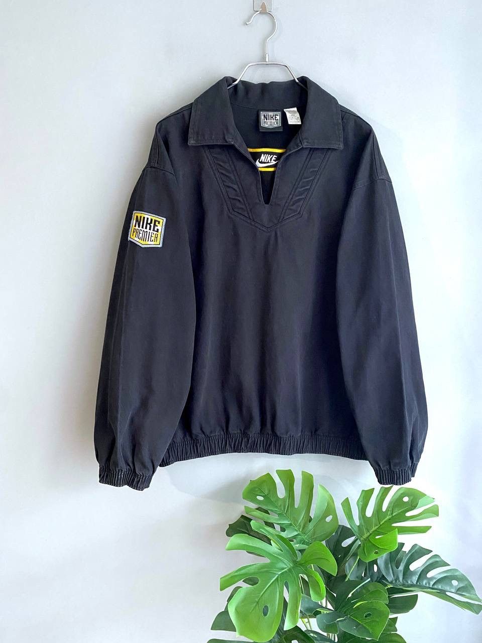 Vintage Nike Premier 90s Drill Top Black Cotton Sweatshirt L