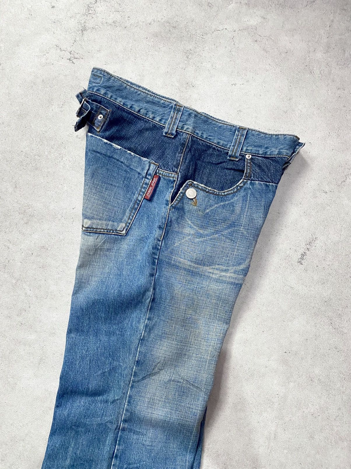 Japanese Brand Vintage Y2K Zero G Jeans 2tone Buckleback Size US 34 / EU 50 - 9 Thumbnail