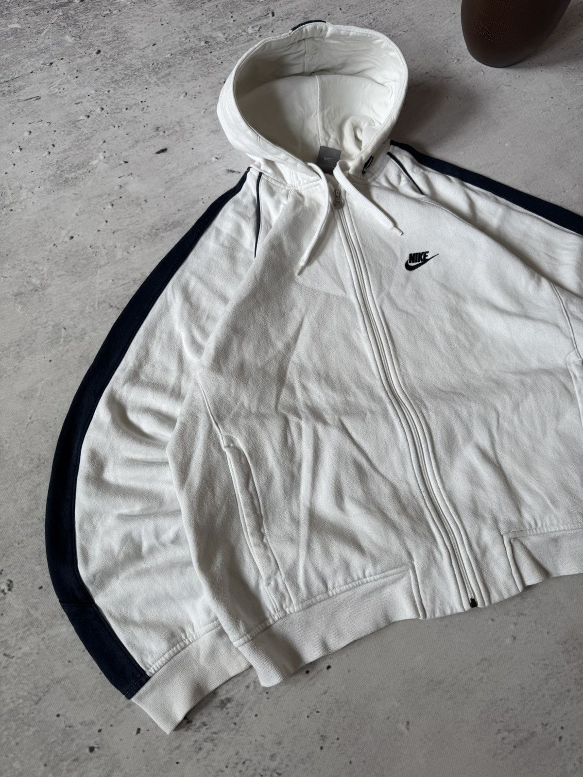 Nike × Vintage NIKE VINTAGE 00s y2k OVERSIZE BAGGY ZIP HOODIE CENTER LOGO Size US L / EU 52-54 / 3 - 2 Thumbnail