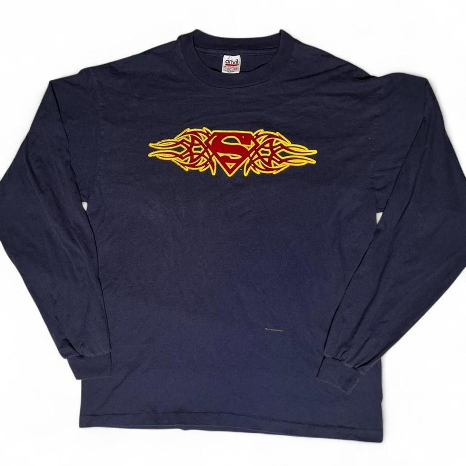 DC Comics Vintage 1999 Superman Tribal Flame Long Sleeve T-Shirt Sz XL Size US L / EU 52-54 / 3 - 1 Thumbnail