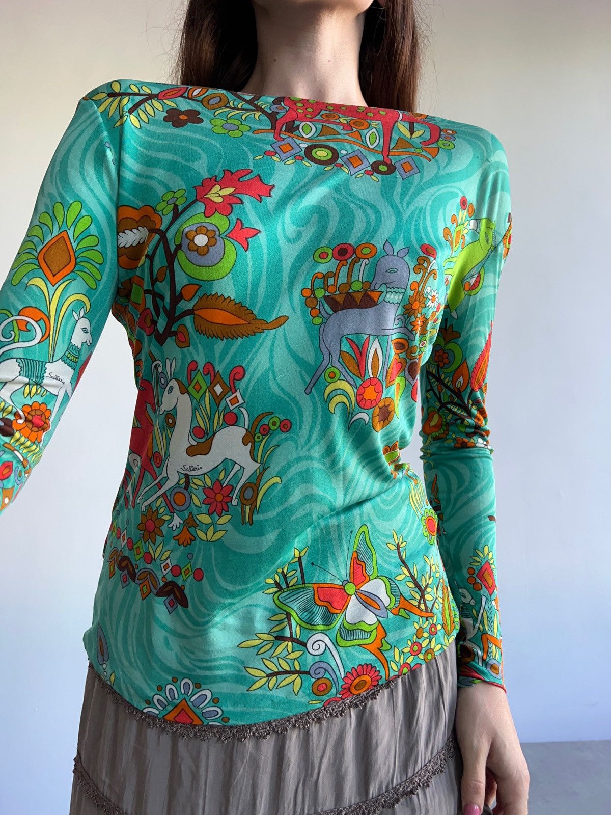 Vintage Vintage Silk Gorgeous Long sleeve top Salterio Archival Size XS / US 0-2 / IT 36-38 - 2 Thumbnail