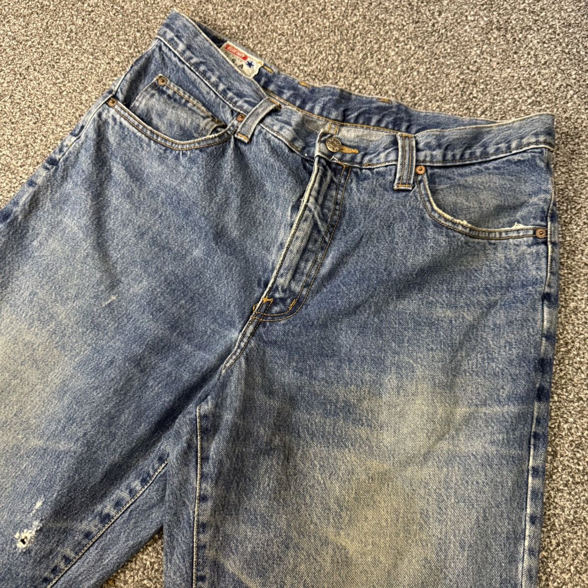 🔥🇺🇸 90s Blue Way Aging Wash Denim Made in Usa W36