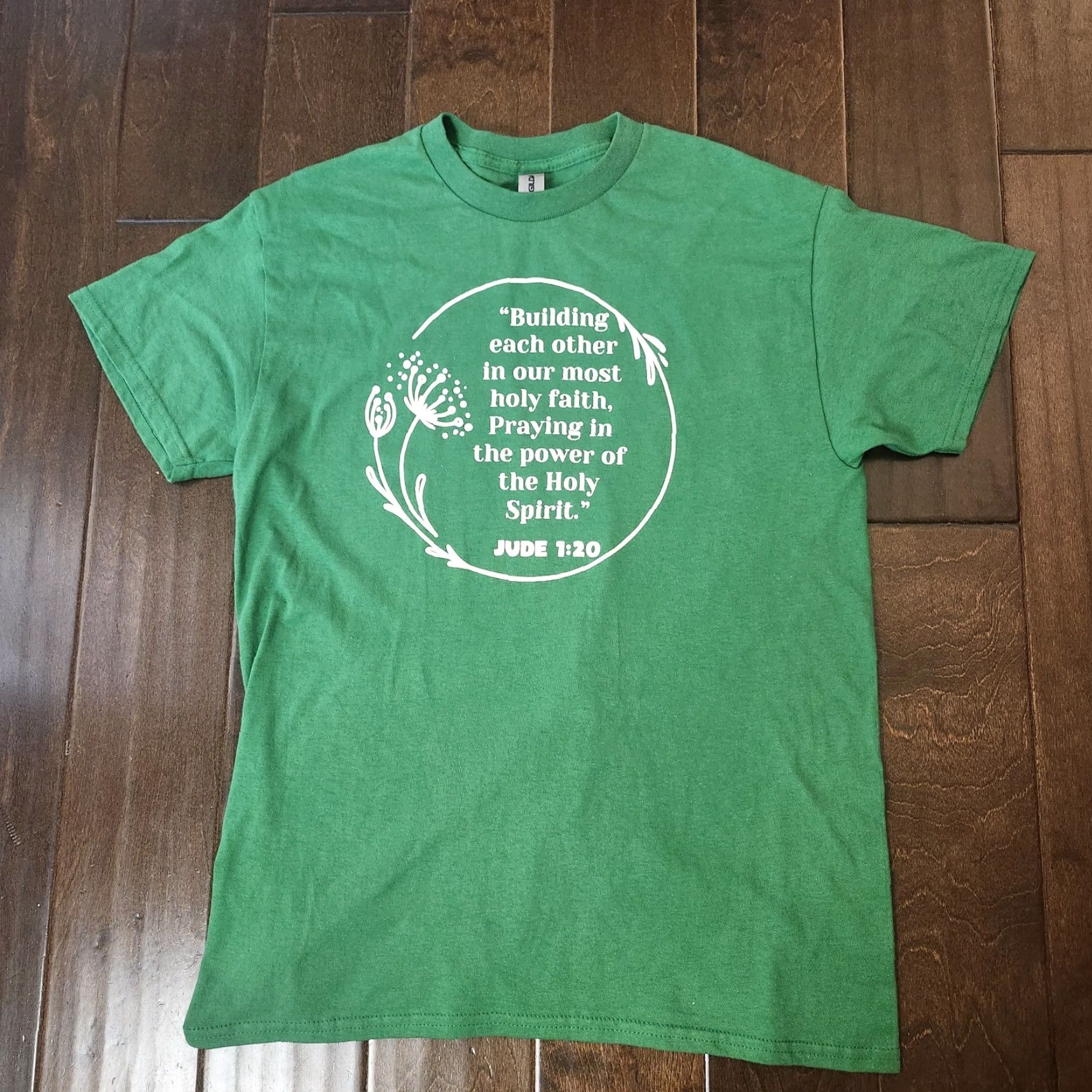 Gildan Gildan T-Shirt Jude 1:20 Green Mens M Short Sleeve Crew Neck Graphic Print Religion Jesus Christ Shirt Size US M / EU 48-50 / 2 - 2 Thumbnail
