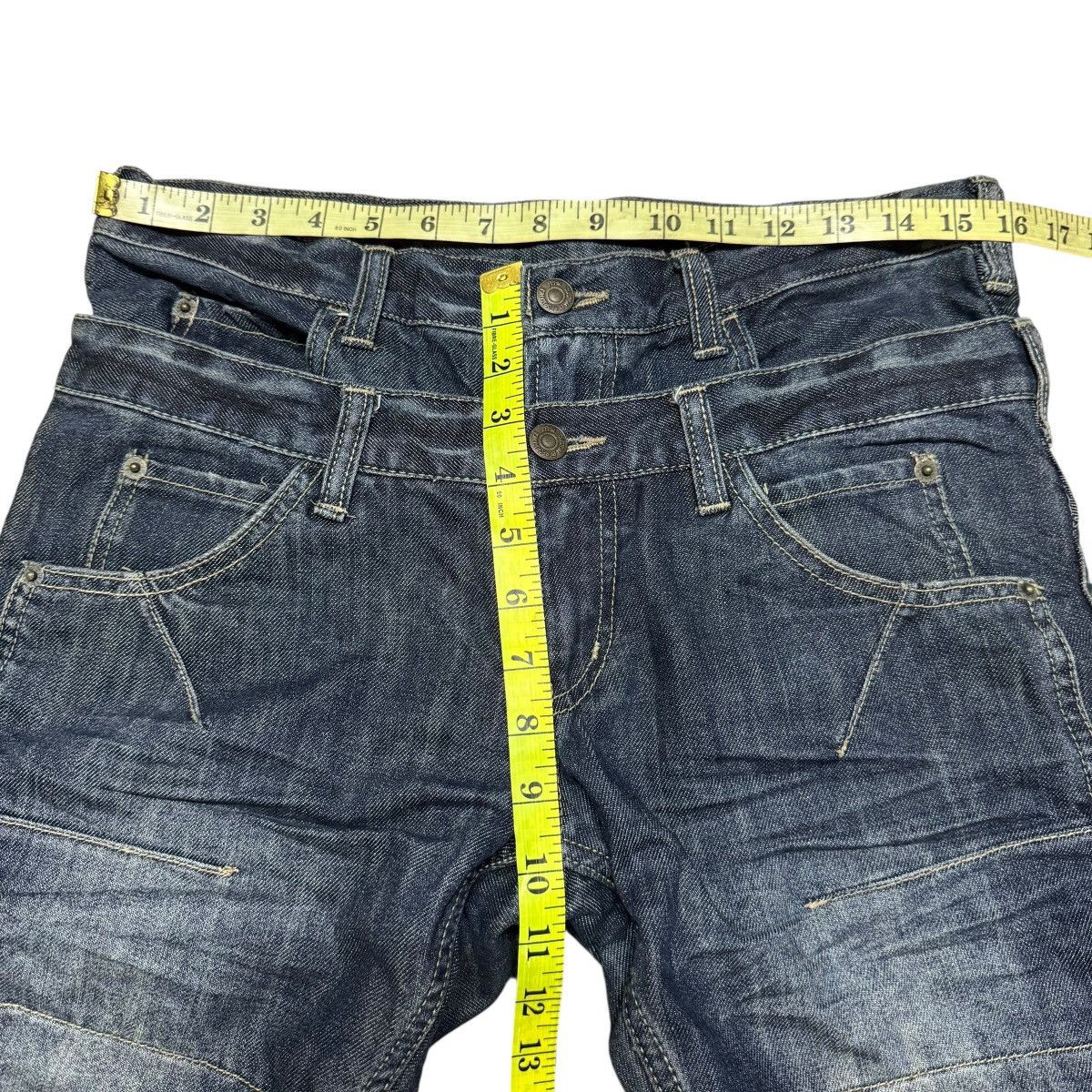 PPFM PPFM Double Waist Layered Denim Jeans Size US 32 / EU 48 - 18 Thumbnail