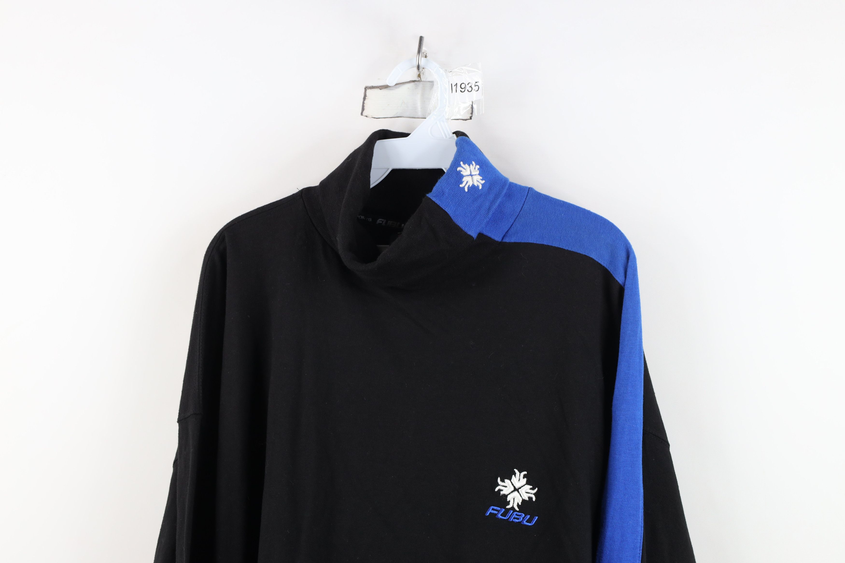 Fubu Vintage 90s FUBU Snowflake Fit Turtleneck T-Shirt Black Size US XXL / EU 58 / 5 - 2 Thumbnail