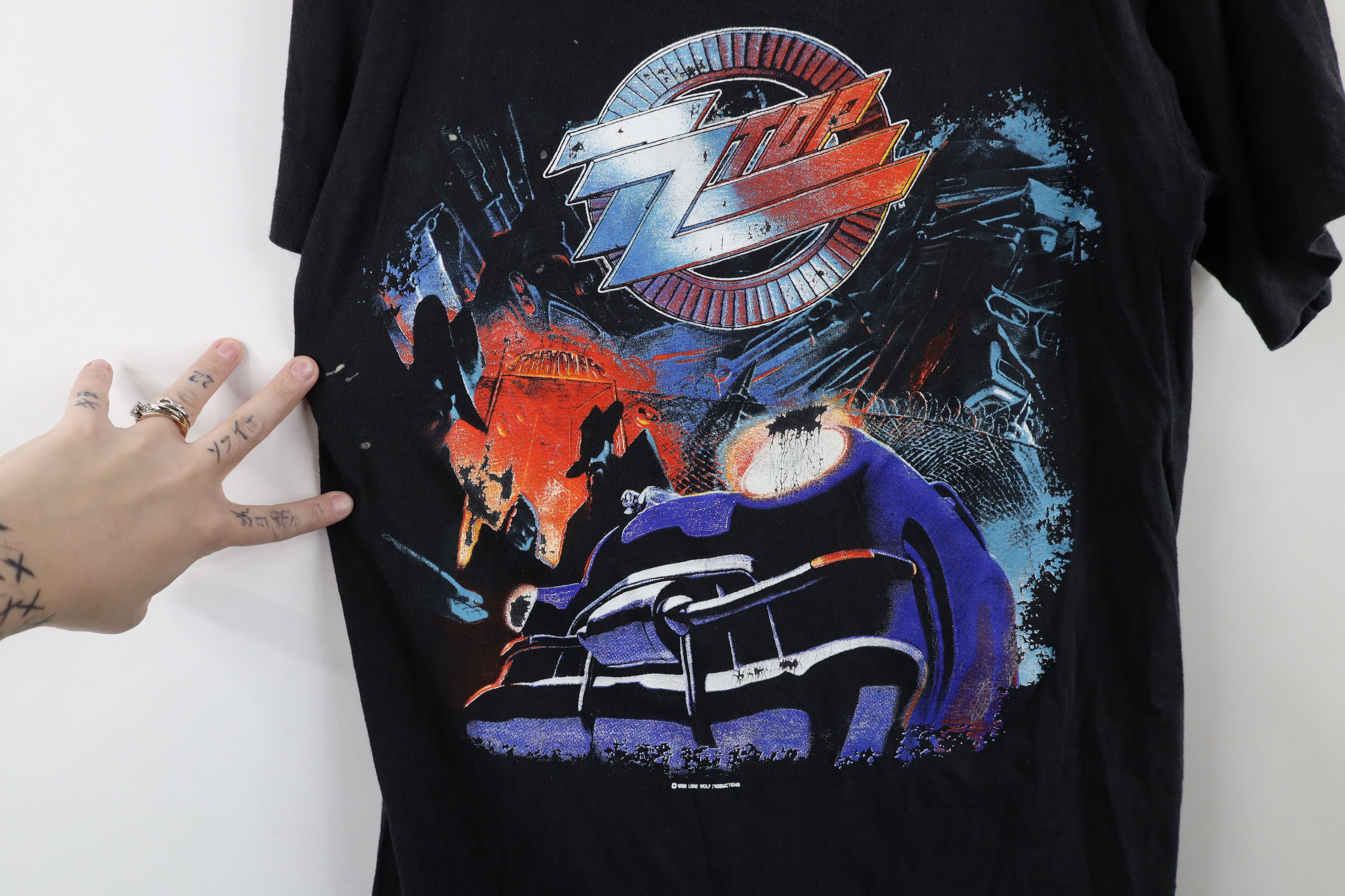 Vintage Vintage 90s Spell Recycler World Tour ZZ Top Band T-Shirt Size US M / EU 48-50 / 2 - 4 Thumbnail