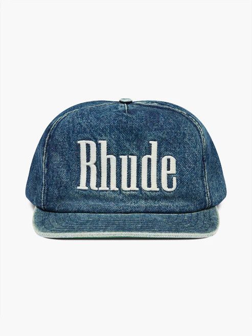 Rhude RHUDE WASHED DENIM LOGO HAT Size ONE SIZE - 1 Thumbnail