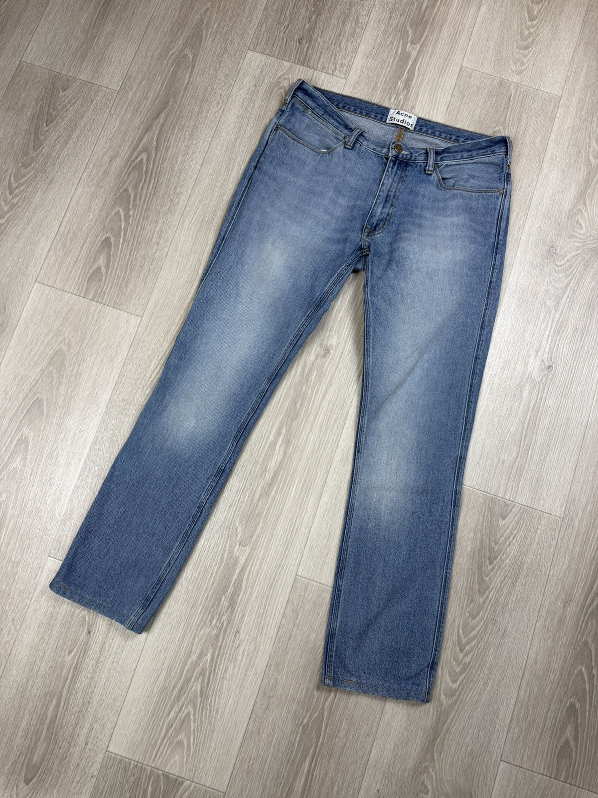 Acne Studios Acne Studios Max LT Vintage Blue Straight Denim Jeans Size US 33 - 3 Thumbnail