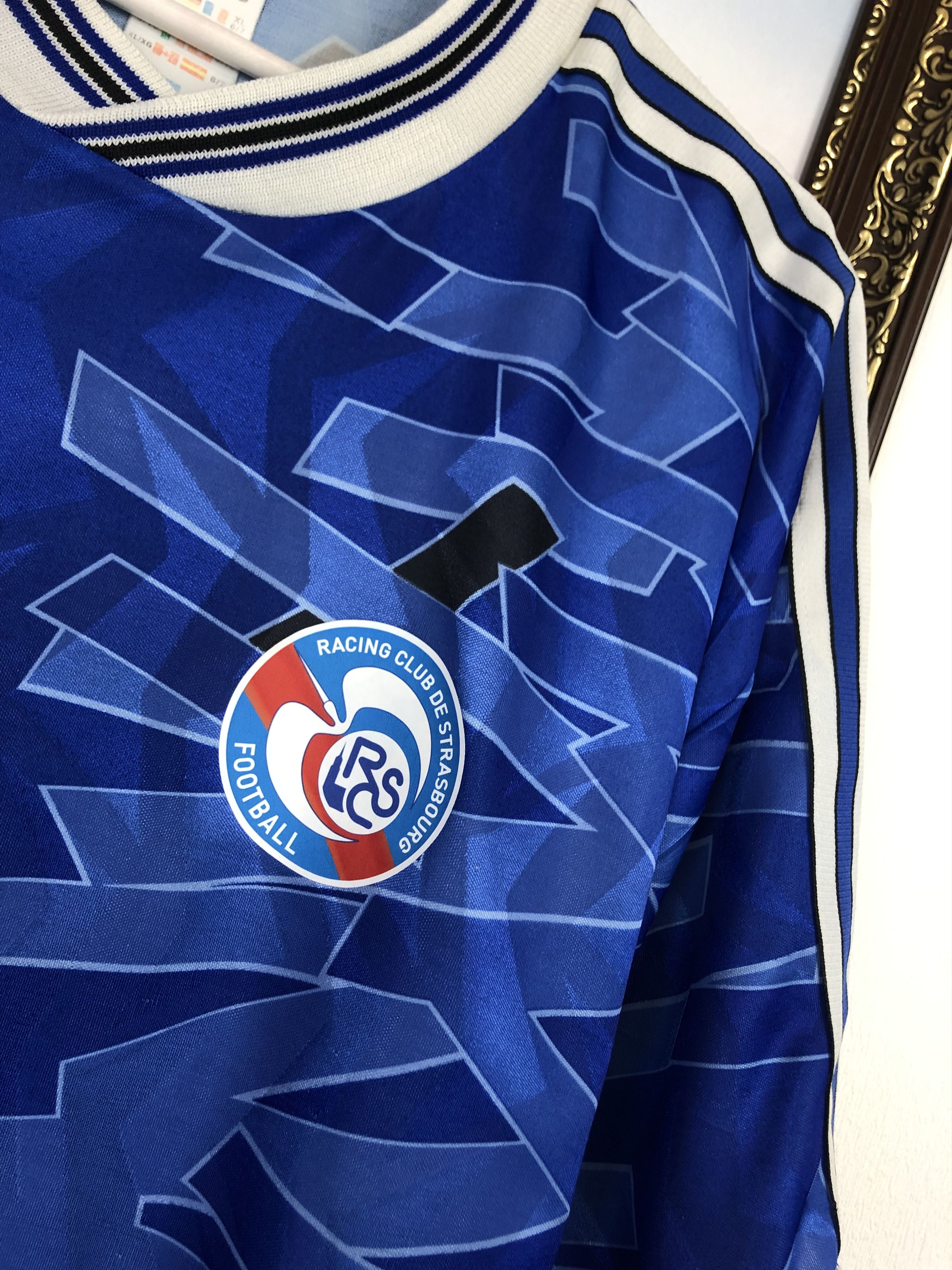 Adidas Strasbourg football shirt 1992 Soccer Adidas Tee Trikot Size US XL / EU 56 / 4 - 3 Thumbnail
