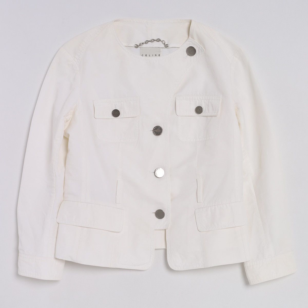 Celine Celine White Cotton Blazer Jacket size 40 Size M / US 6-8 / IT 42-44 - 2 Thumbnail