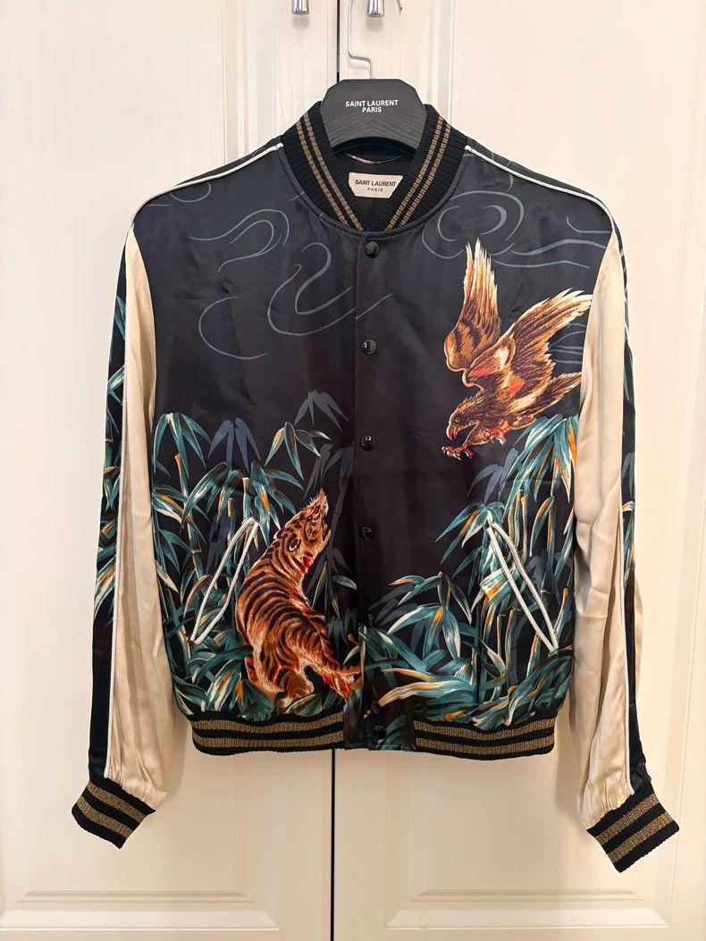 Saint Laurent Paris saint Laurent paris16SS Tiger-Eagle Crossbeard Silk Jacket Size US M / EU 48-50 / 2 - 1 Thumbnail