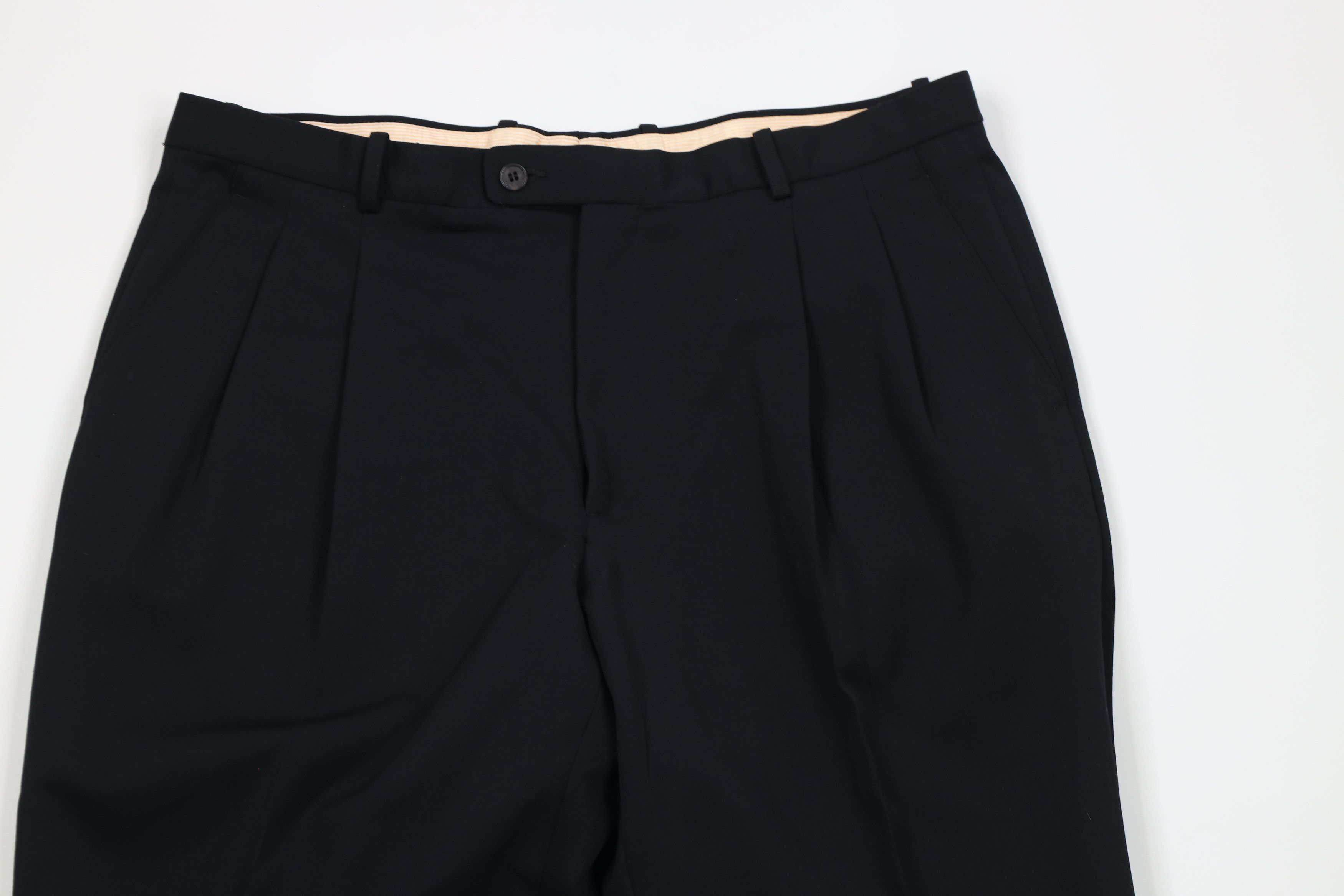 Vintage Vintage 90s Streetwear Wool Chino Pants Trousers Black Size US 36 / EU 52 - 2 Thumbnail