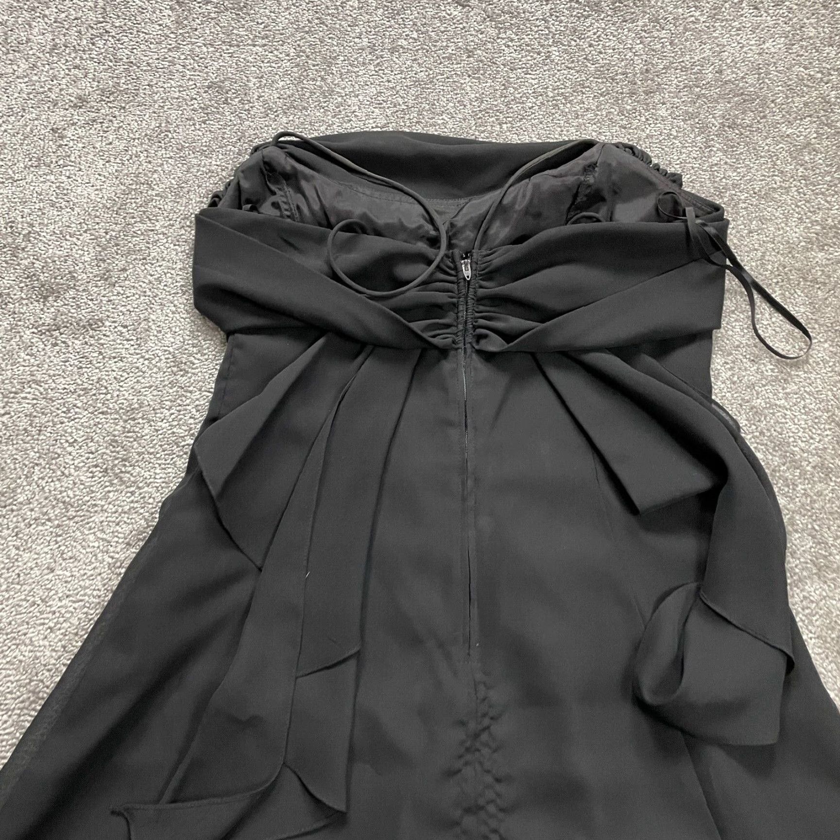 Vintage Betsy & Adam Vintage A-Line Dress Womens 14 Black Knee Length Back Bow Cocktail Dress Size XL / US 12-14 / IT 48-50 - 3 Thumbnail