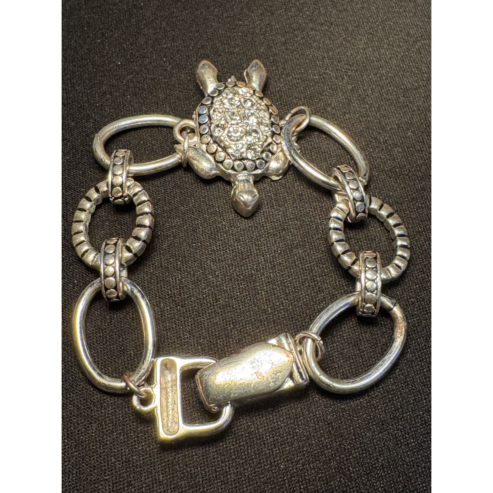 Other Vintage Silver Tone Turtle w/ Rhinestones Size 6.5 Size ONE SIZE - 5 Thumbnail