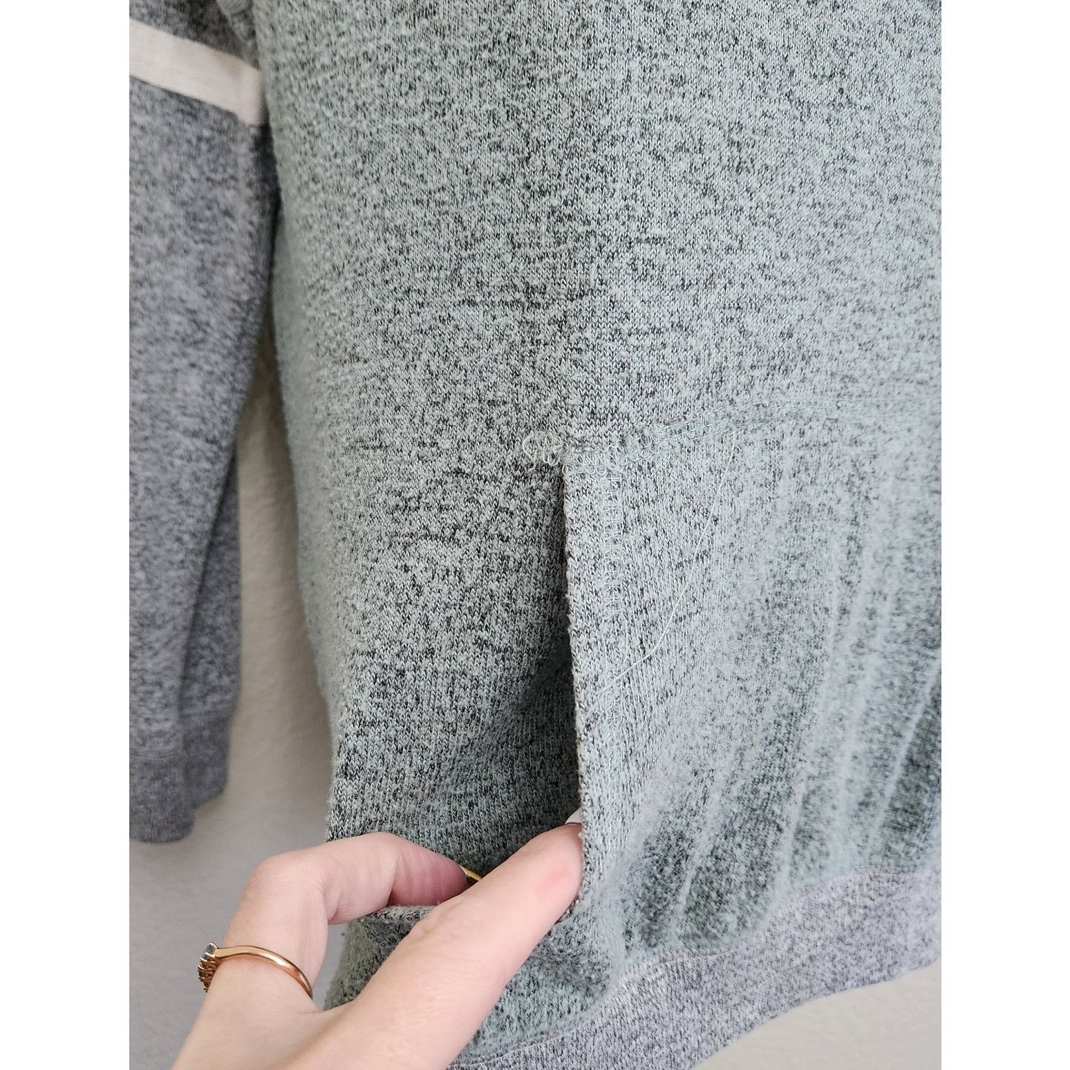 Other Inspired Hearts Green Gray Cowl Neck Pull Over Sweater Large Size L / US 10 / IT 46 - 2 Thumbnail