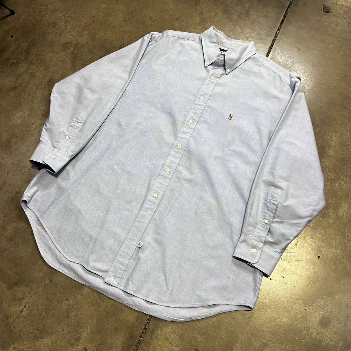 Polo Ralph Lauren × Vintage Vintage Polo Ralph Lauren Yarmouth Oxford Shirt Flesh Pony Size US XXL / EU 58 / 5 - 2 Thumbnail