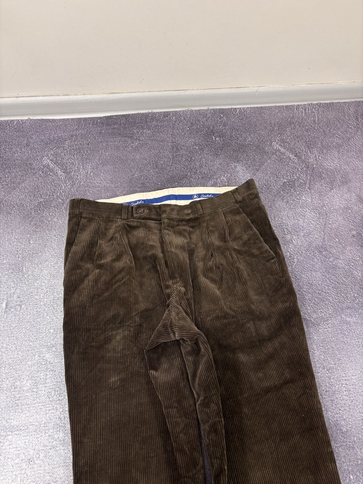 SCABAL Scabal Men’s Brown Cotton Blend Corduroy Pants Trousers Size US 34 / EU 50 - 6 Thumbnail