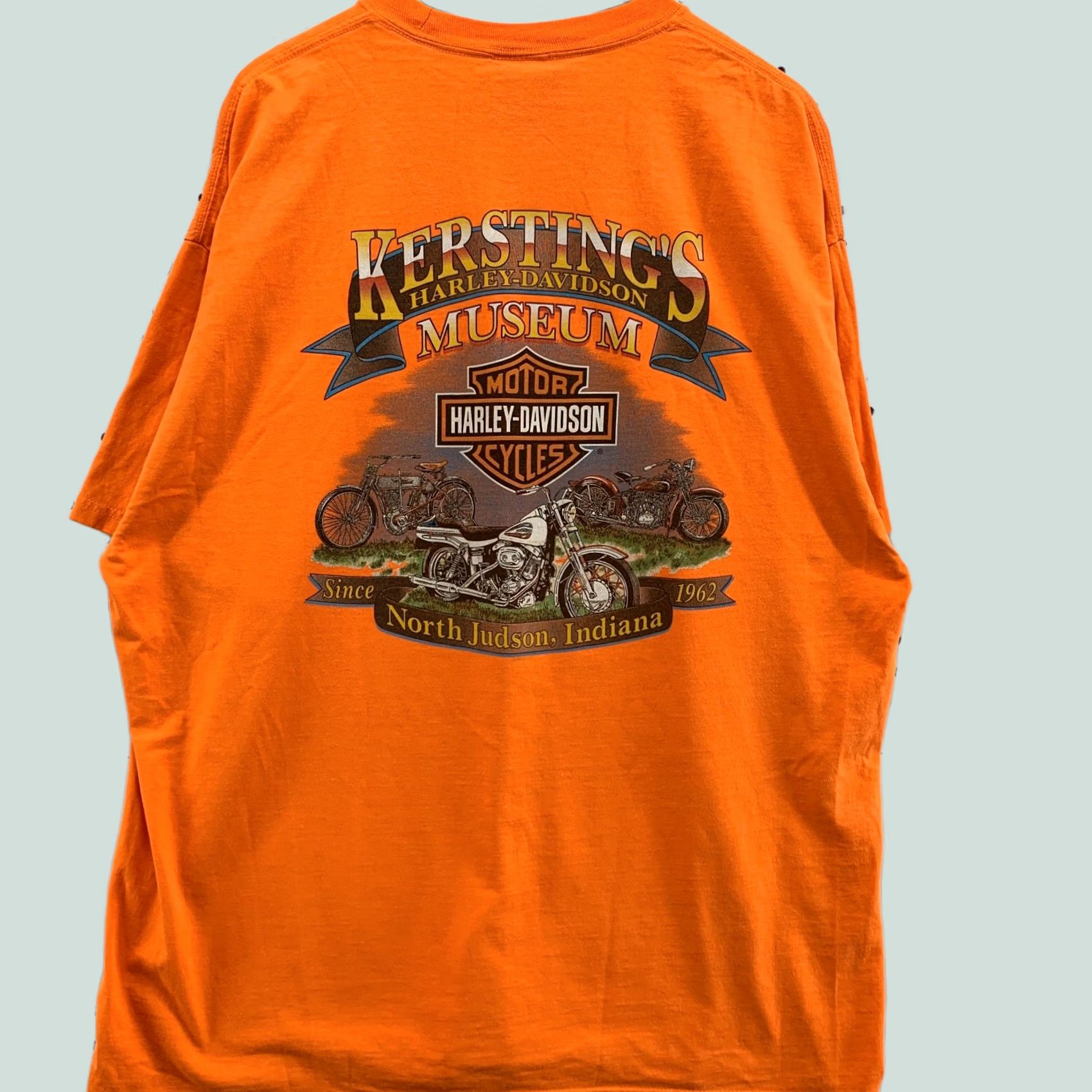 Harley Davidson Harley Davidson Motorcycle Shirt Orange Mens 2XL Kersting's Museum XXL Size US XXL / EU 58 / 5 - 1 Thumbnail