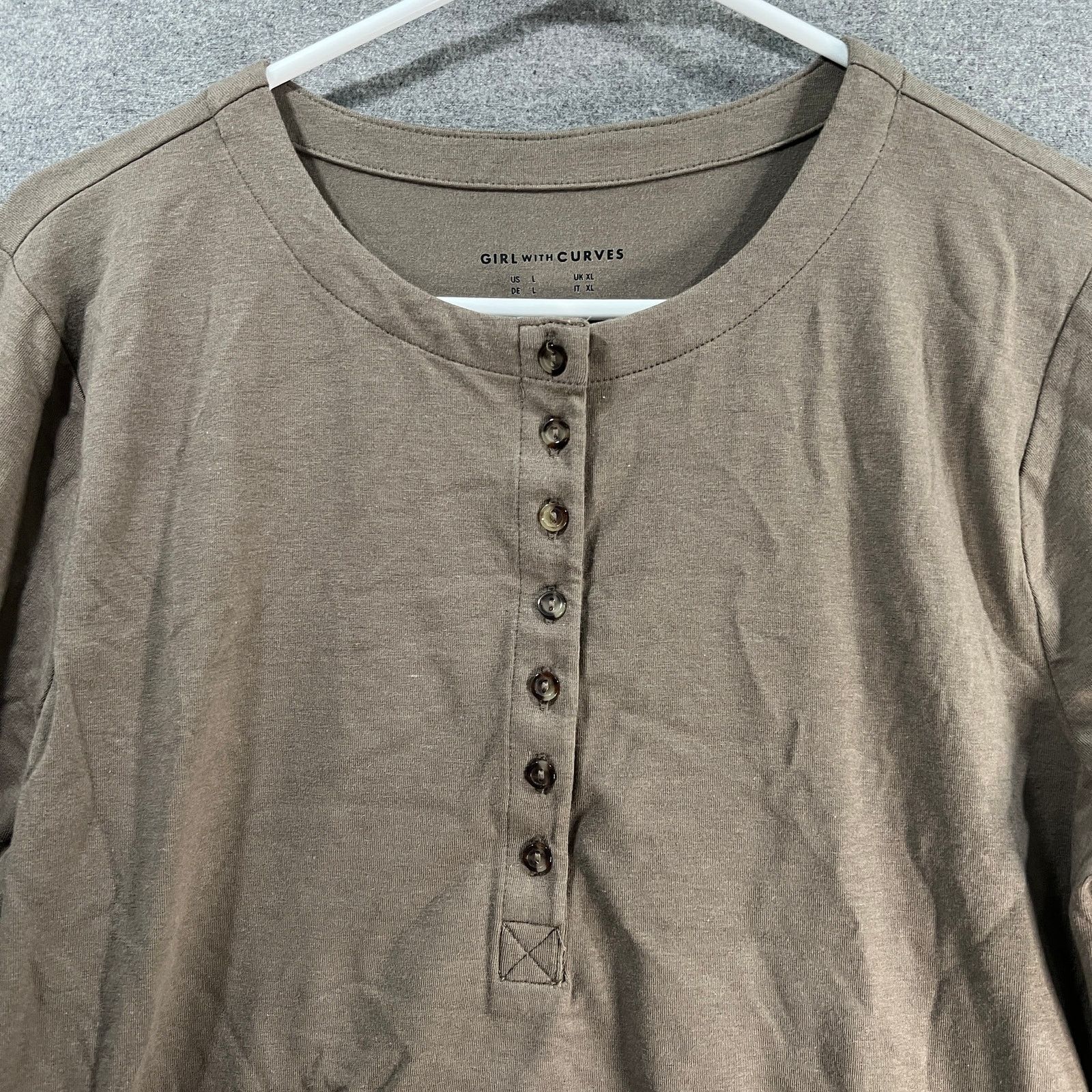 Other Girl With Curves Shirt Ladies Jersey Knit Henley Size L / US 10 / IT 46 - 4 Thumbnail