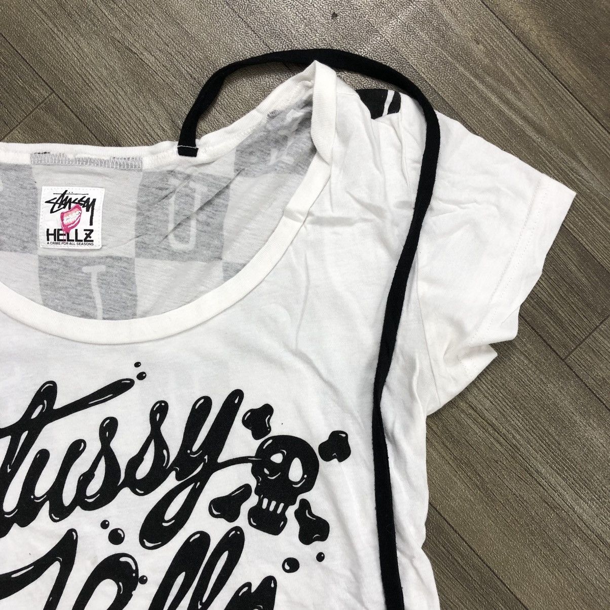 Stussy × Vintage 🫦Vintage Stussy Hellz "A Crime For All Season" White Tee Size M / US 6-8 / IT 42-44 - 7 Thumbnail