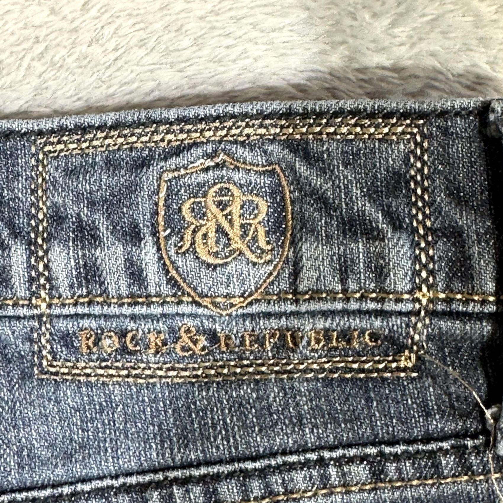 Vintage Rock & Republic Stinger Jeans Mens 34x32 Blue Embroidered Stretch Denim Size US 34 / EU 50 - 5 Thumbnail