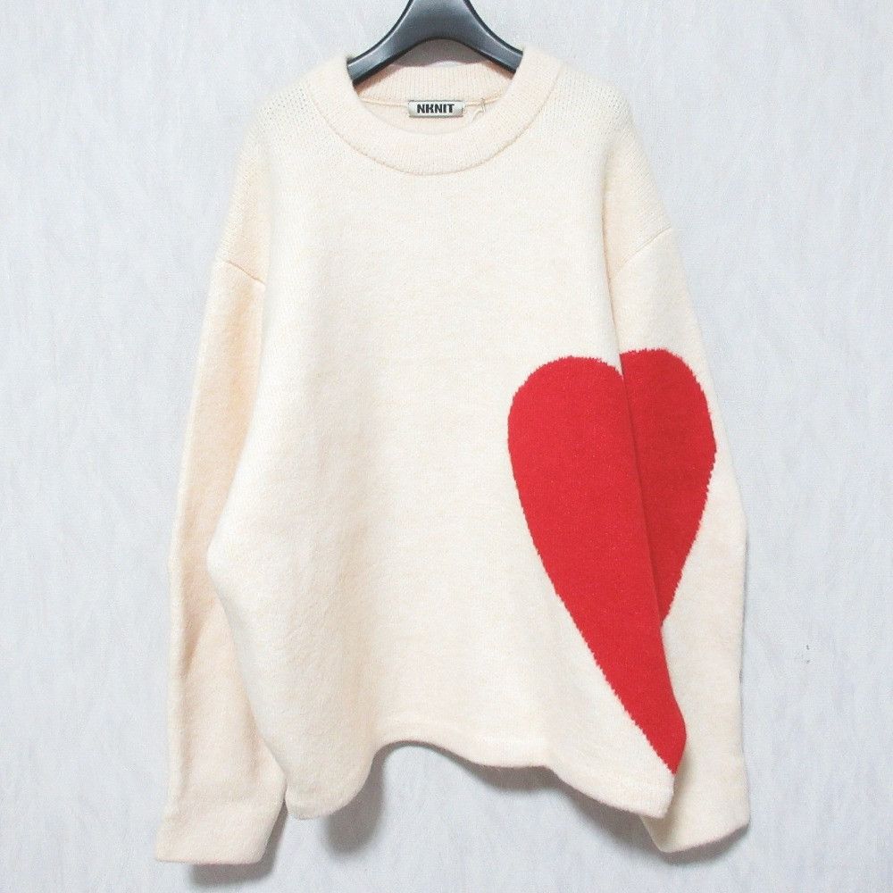 Other Other NKNIT Heart Pattern Knit Sweater Textile Tops NKNIT23AW-N36 DUTY FREE for USA Size ONE SIZE - 1 Thumbnail