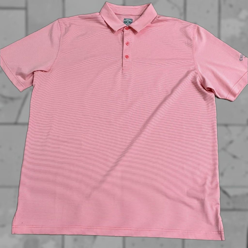 Callaway Callaway Opti-Dri Striped Polo Mens XL Pink Golf Shirt Size US XL / EU 56 / 4 - 1 Thumbnail
