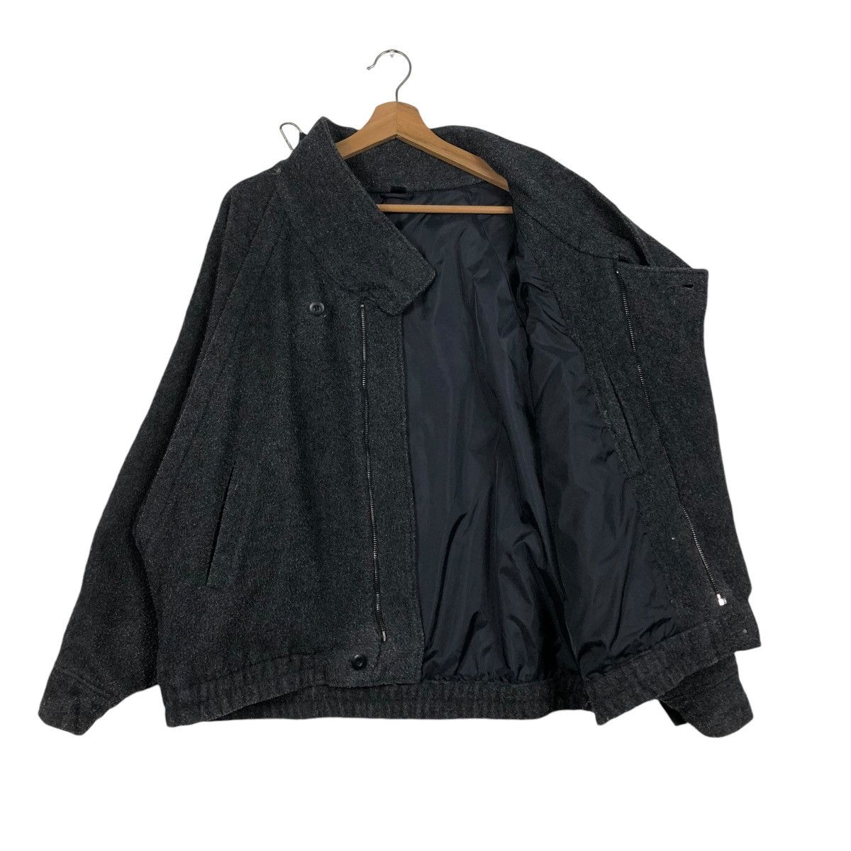 Vintage 🔥VINTAGE WOOL BOMBER JACKET BONDAGE HIDDEN COLLAR BIKER Size US M / EU 48-50 / 2 - 13 Thumbnail