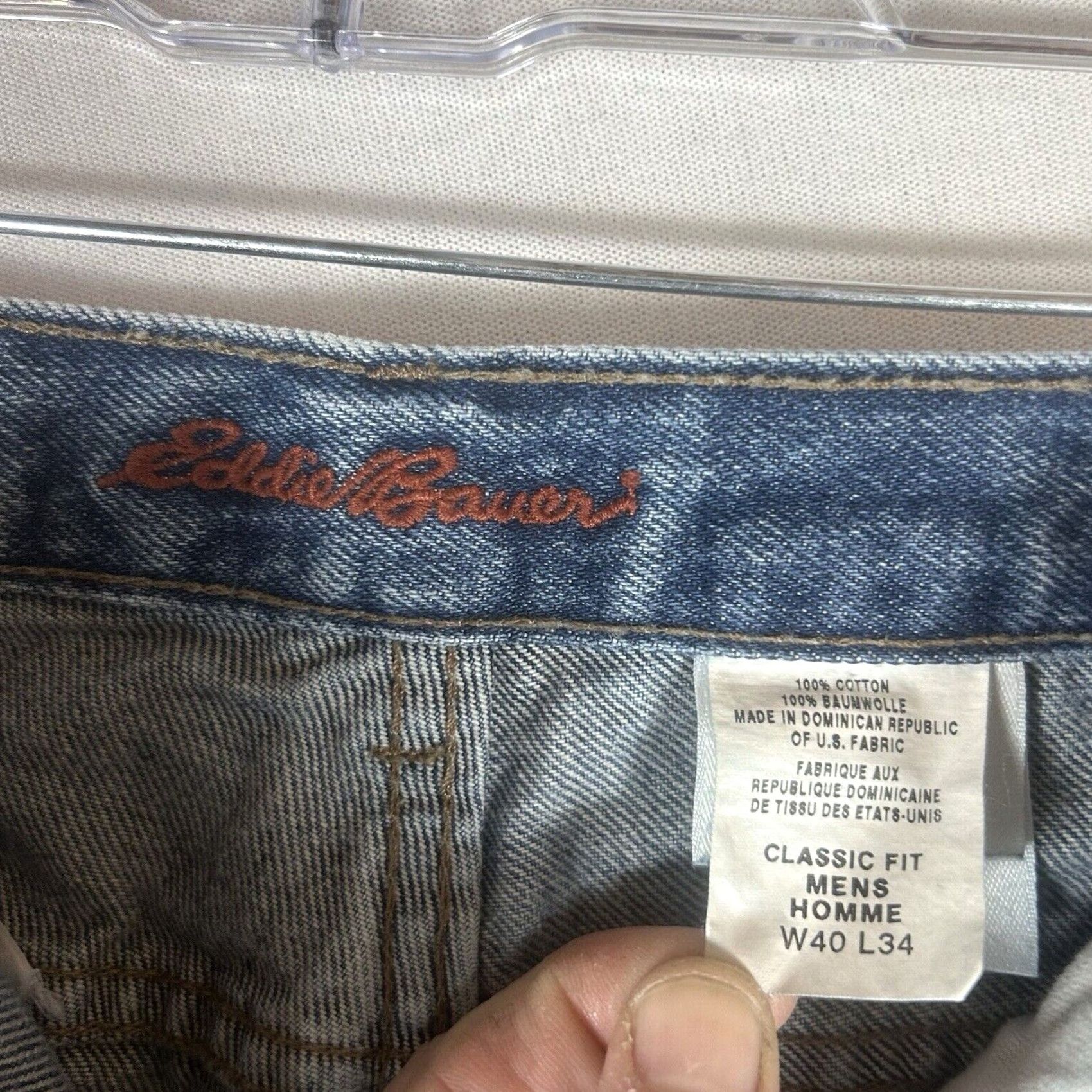 Eddie Bauer Eddie Bauer Jeans Classic Fit Mens 40x34 Blue Premium Denim High Rise 5-Pocket Design Size US 40 / EU 56 - 3 Thumbnail