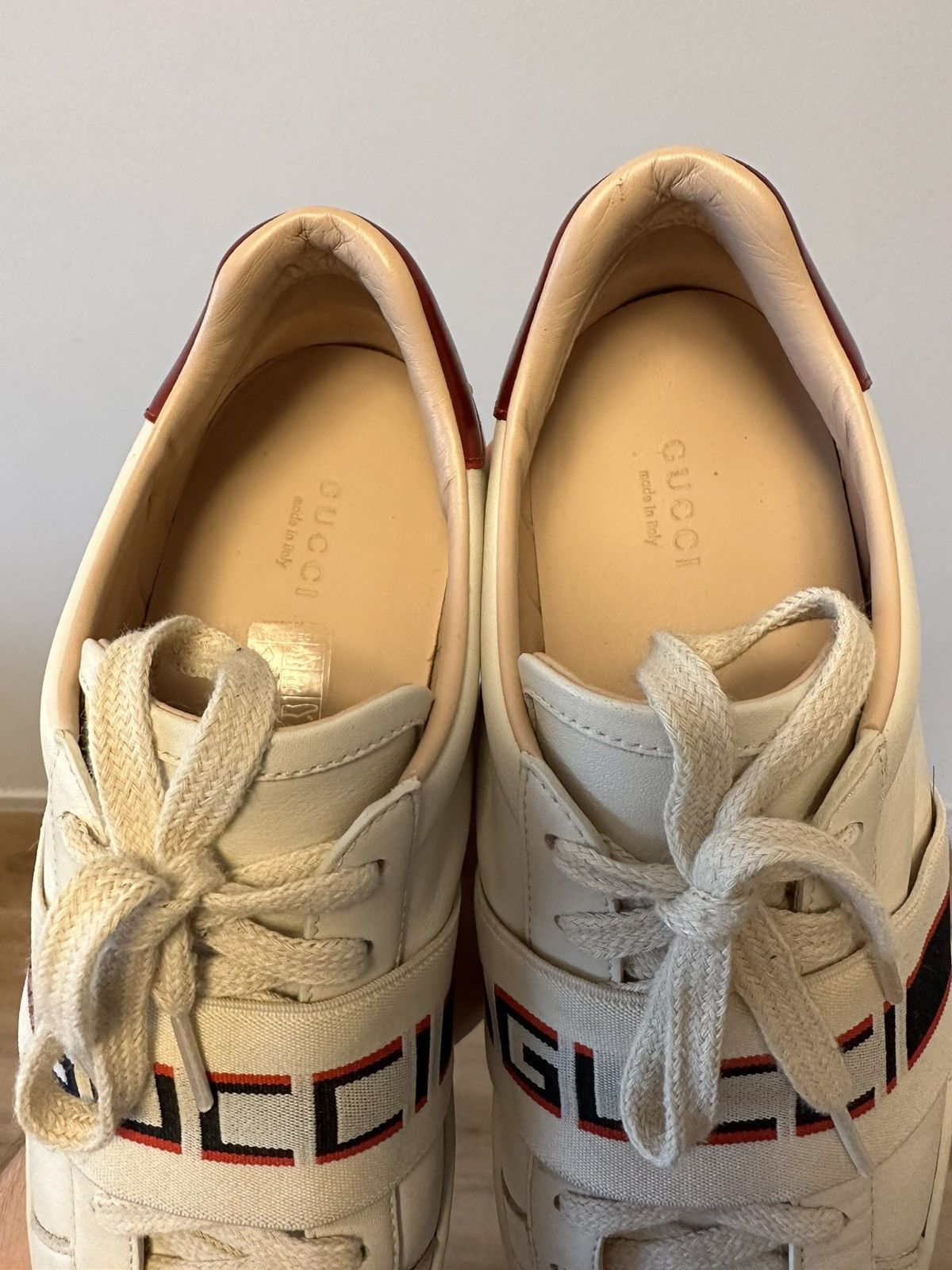Gucci GUCCI Ace ‘Stripe Ivory’ low top sneakers leather 525269 Size US 9 / IT 39 - 8 Thumbnail