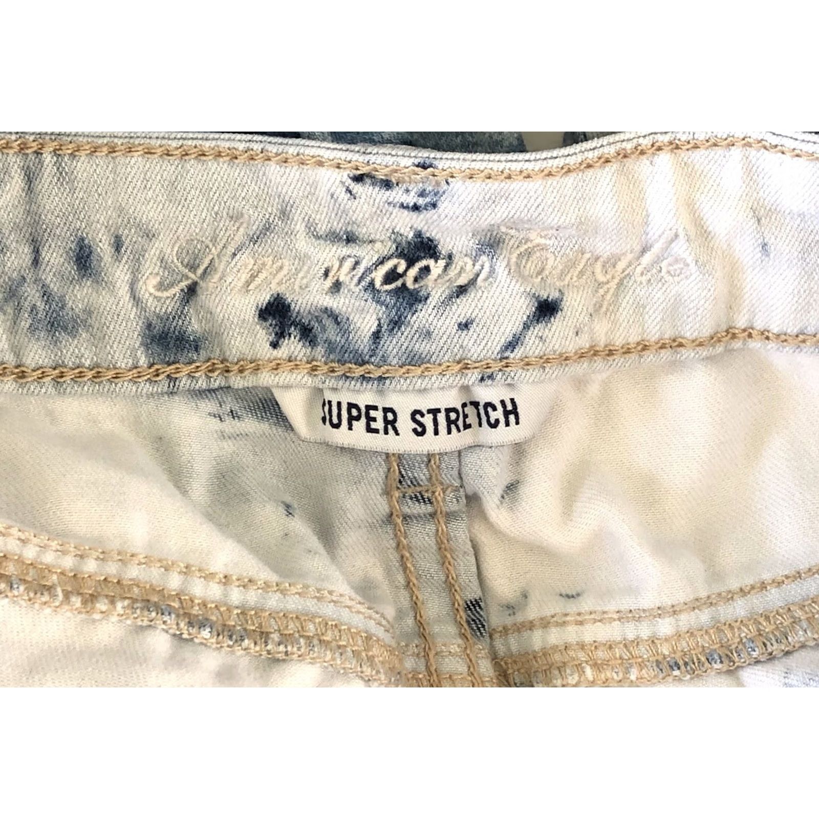 American Eagle Outfitters American Eagle Jegging Blue Jeans 8 Acid Wash 29" Waist Low Rise Denim 29" In Womens Size 29" - 3 Thumbnail