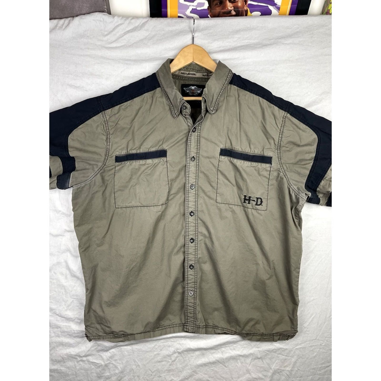 Harley Davidson Harley-Davidson Shirt Mens 3XL Black Skull Spade Button-Up Motorcycle Biker Workwear Size US XXL / EU 58 / 5 - 2 Thumbnail