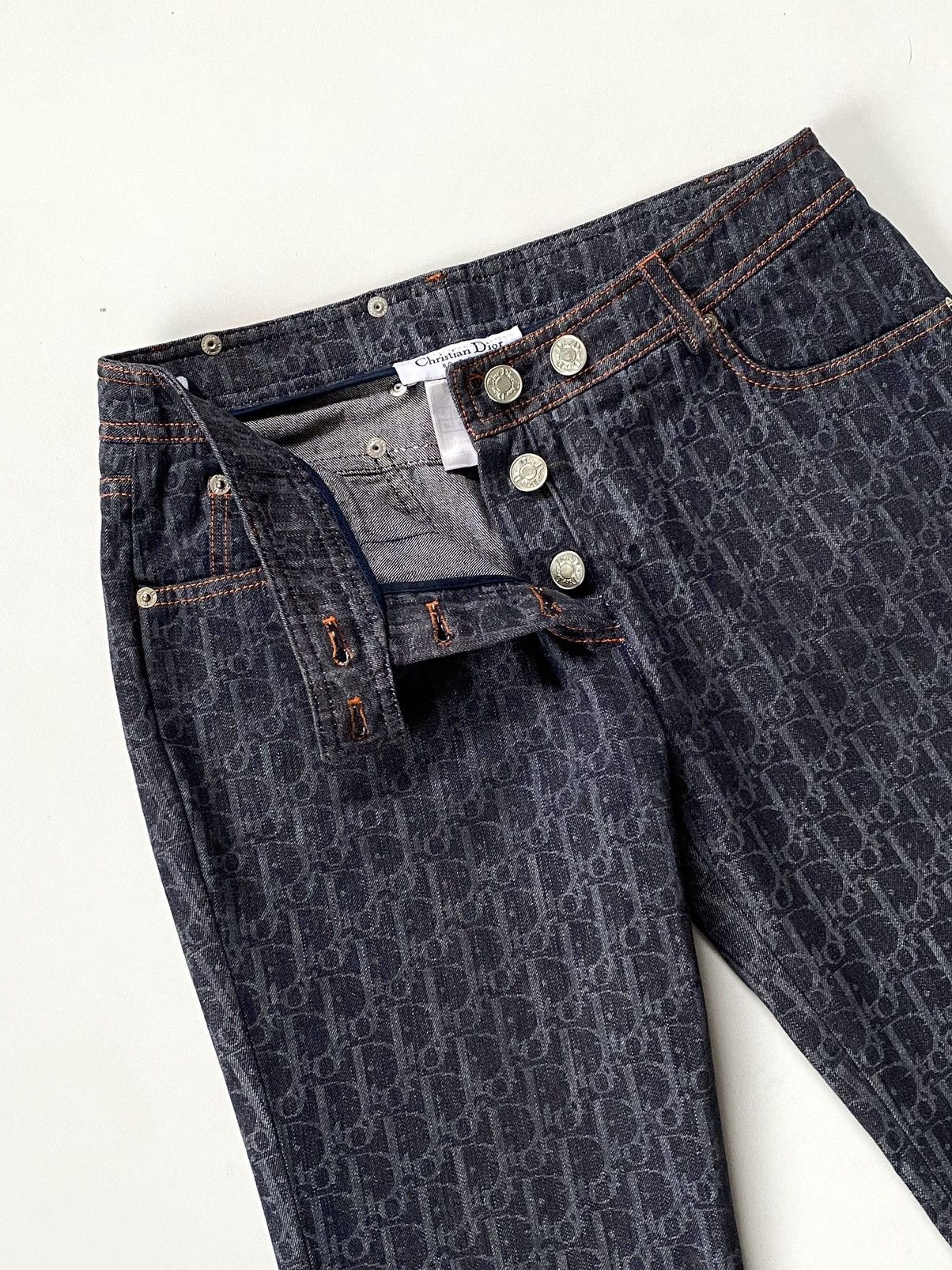 Dior 🔥F/W06 Dior by John Galliano Oblique Flight Monogram Jeans Size 27" / US 4 / IT 40 - 1 Thumbnail