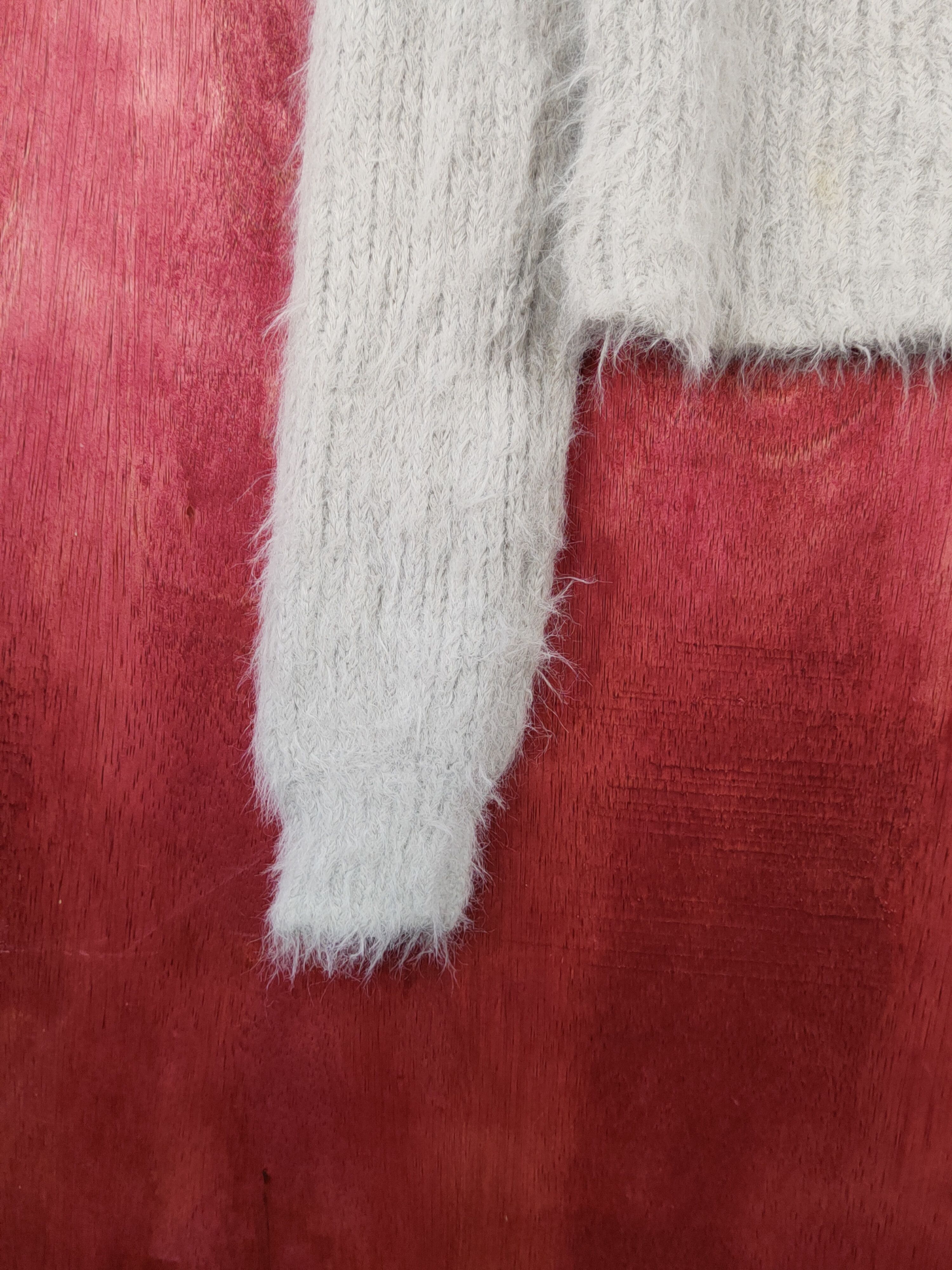 Japanese Brand × Vintage Japanese Brand Gray Shag Shaggy Fur Mohair Knitwear #S1898 Size M / US 6-8 / IT 42-44 - 4 Thumbnail