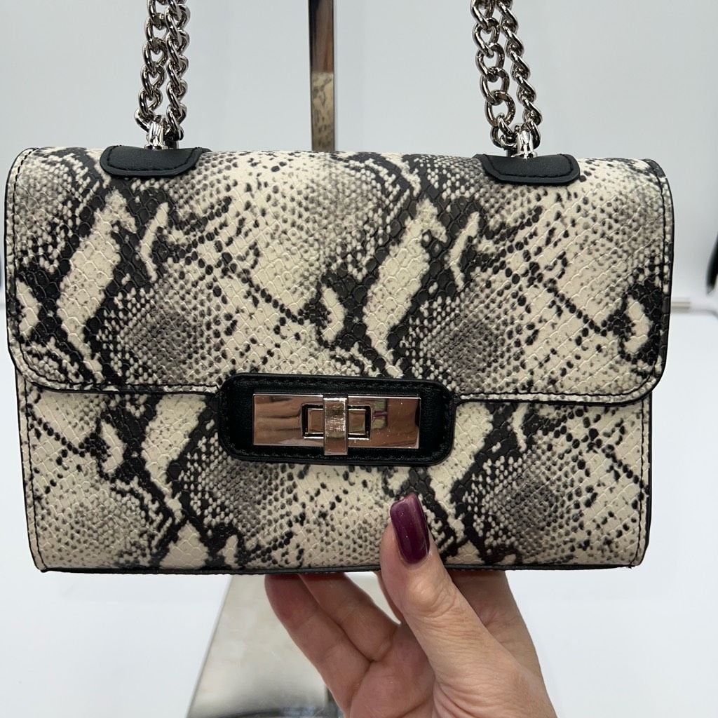 Steve Madden Steve Madden Faux Leather Snake Embossed Convertible Crossbody Chain Bag Size ONE SIZE - 2 Thumbnail