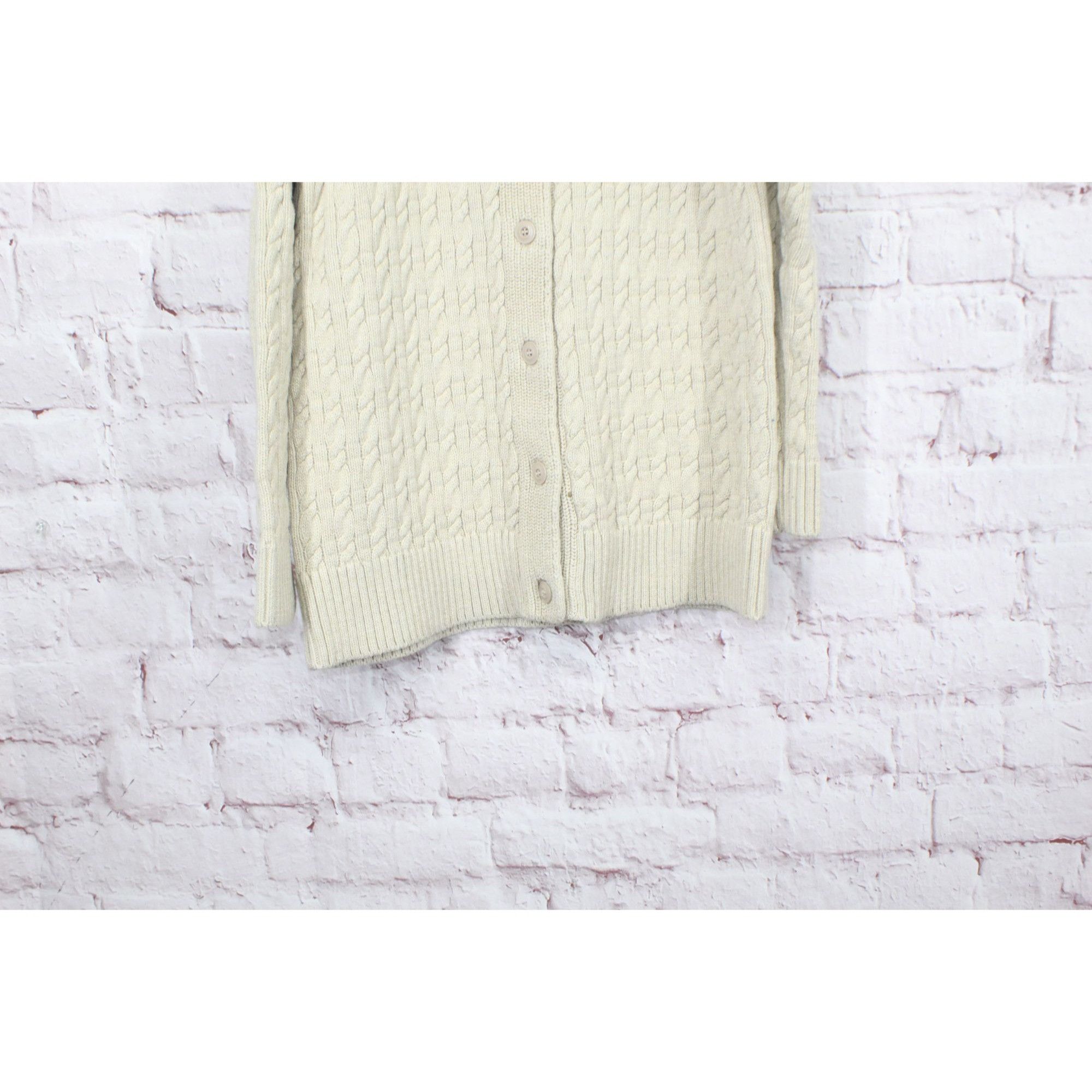 L.L. Bean LL Bean Double L Mixed Cable Sweater Button Front Cardigan Size M / US 6-8 / IT 42-44 - 3 Thumbnail
