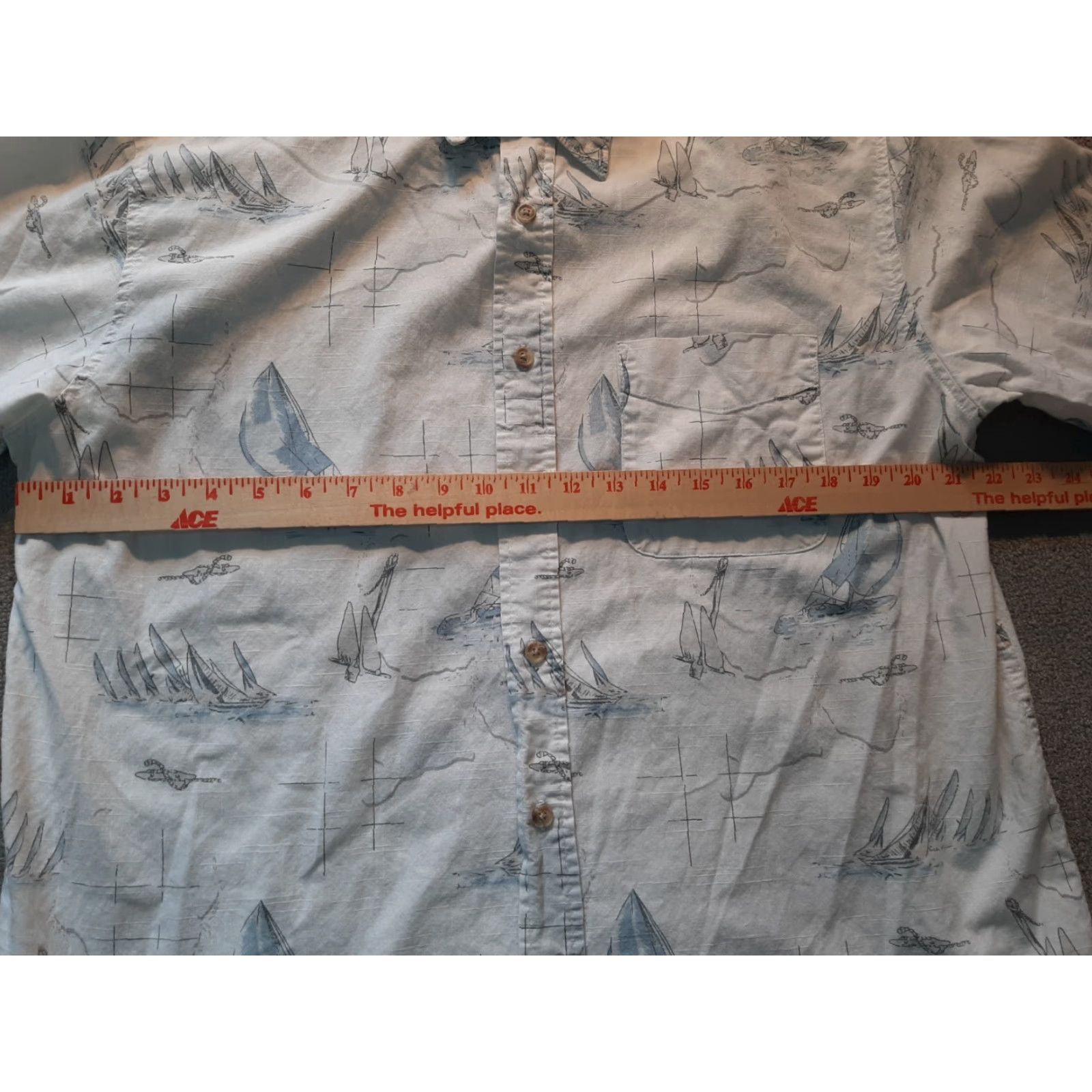 Vintage Wolverine Sail Boat shirt Mens Large White Button Down Short Sleeve Button-Up Cotton Boats Regular Casual Workwear Travel Modern Outdoor Size US L / EU 52-54 / 3 - 5 Thumbnail