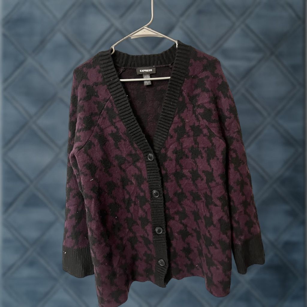 Express Express Cardigan Sweater Women XS Purple Knit Stretch Buttonless? (Wait) Size XS / US 0-2 / IT 36-38 - 1 Thumbnail