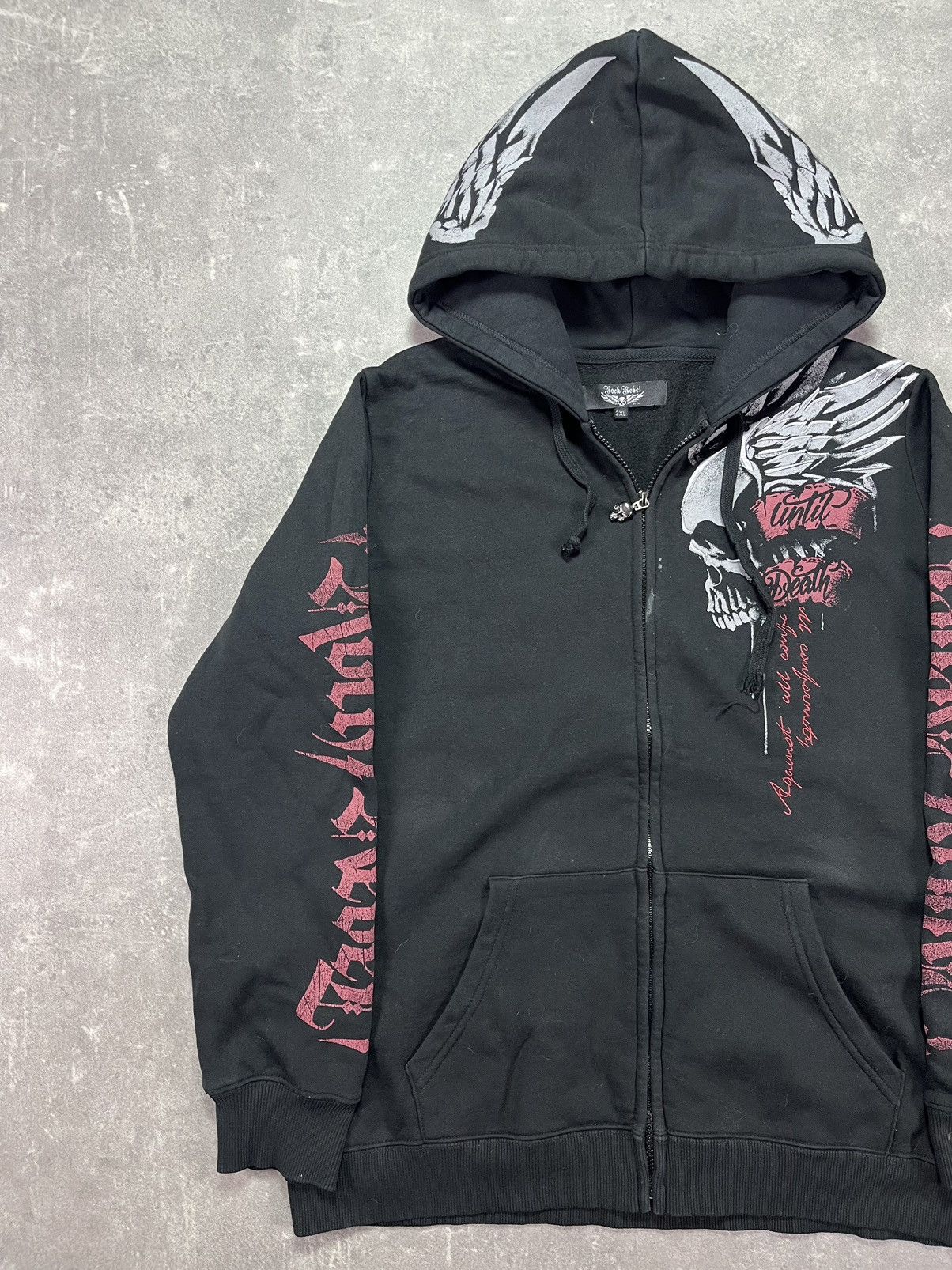 Japanese Brand Rock Rebel Printed Zip Hoodie XL Metal Affliction Rare Size US XL / EU 56 / 4 - 3 Thumbnail