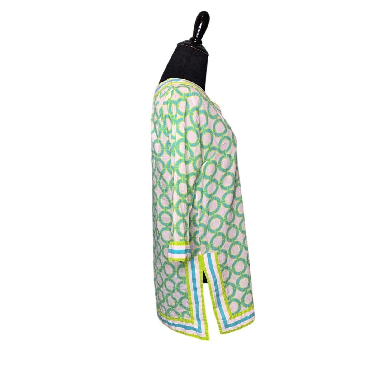 Gretchen Scott Gretchen Scott 3/4 sleeves green print tunic top size XS Size XS / US 0-2 / IT 36-38 - 6 Thumbnail