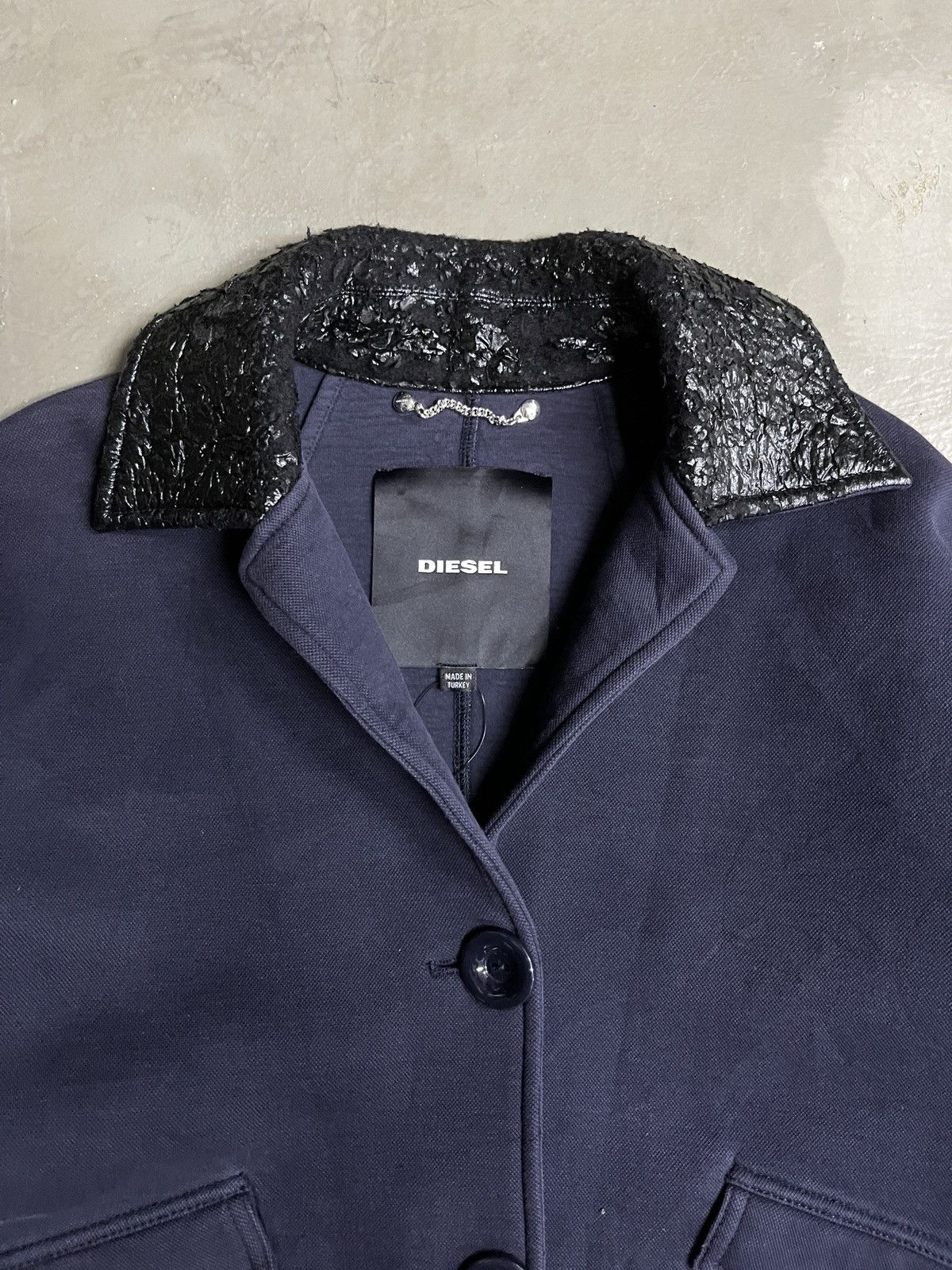 Diesel Vintage Diesel Cracked Leather Collar Kimono Boxy Jacket Size US L / EU 52-54 / 3 - 9 Thumbnail
